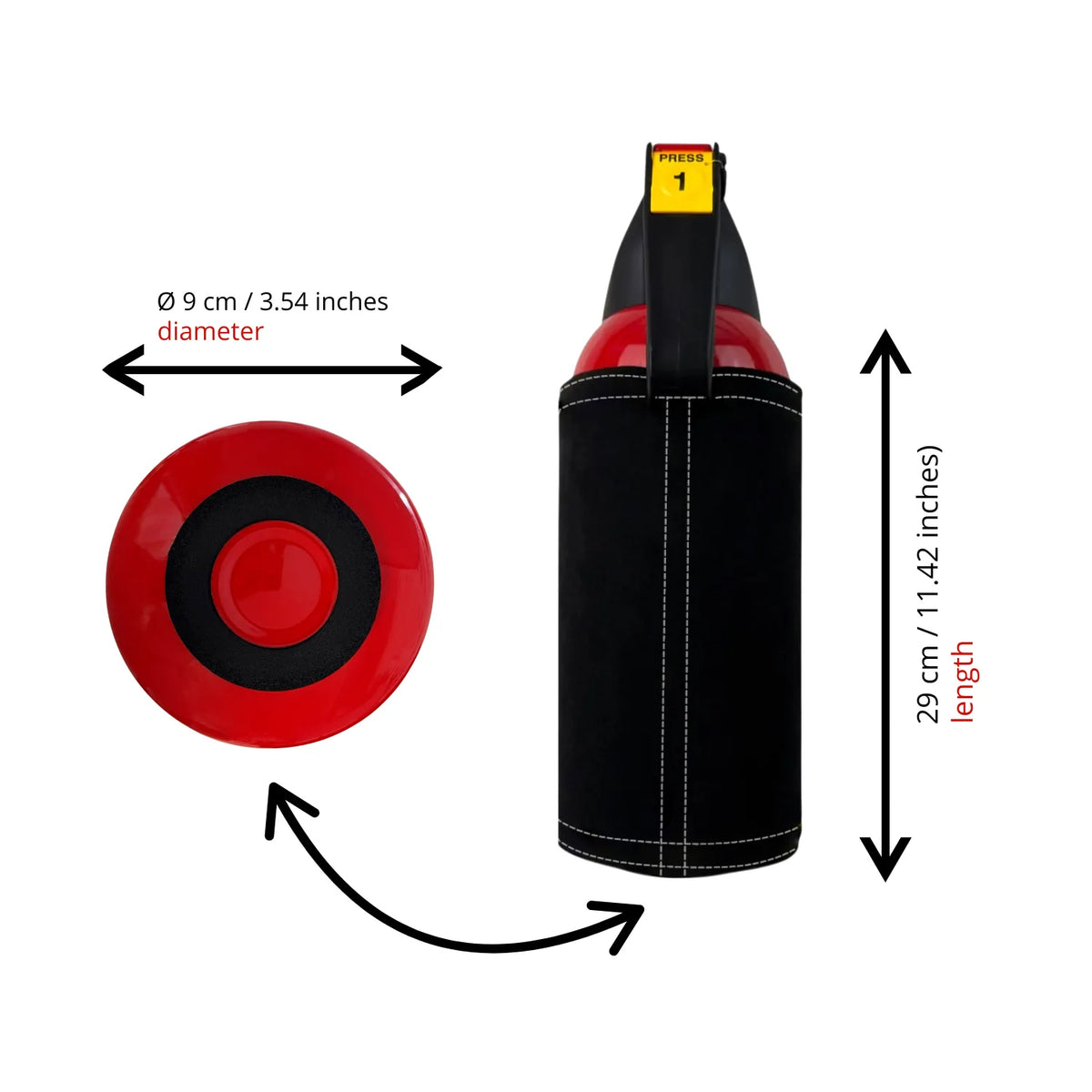 Fire Extinguisher Cover for Supercars – Black Alcantara with Various Color Stitching