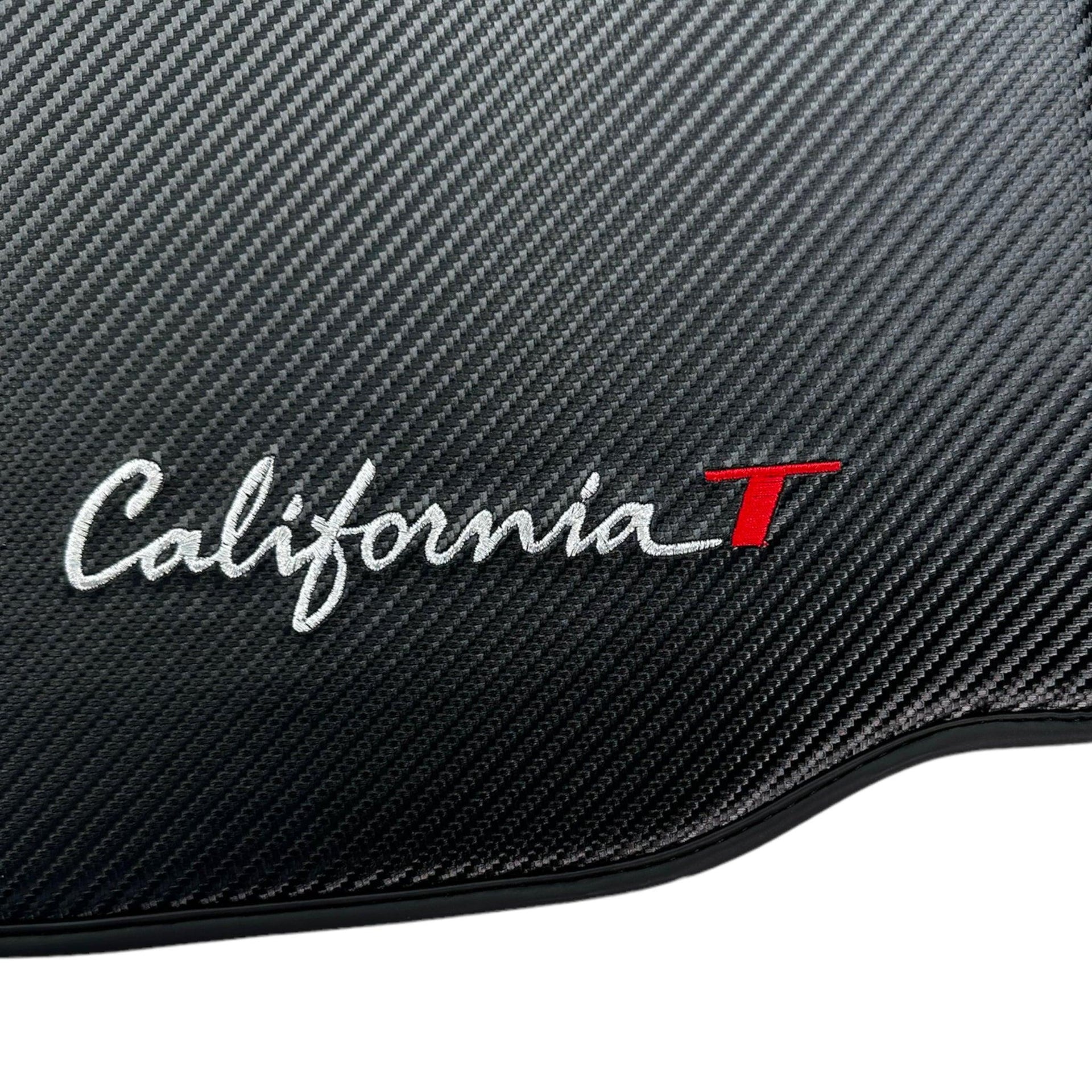 Floor Mats For Ferrari California T (2015-2018) Carbon Fiber Leather - AutoWin