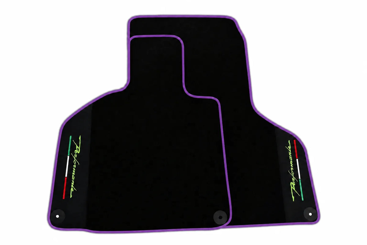 Floor Mats for Lamborghini Huracan Perfomante with Alcantara Leather | Various Trim Colors Purple trim