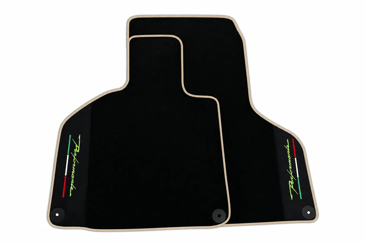 Floor Mats for Lamborghini Huracan Perfomante with Alcantara Leather | Various Trim Colors Beige trim