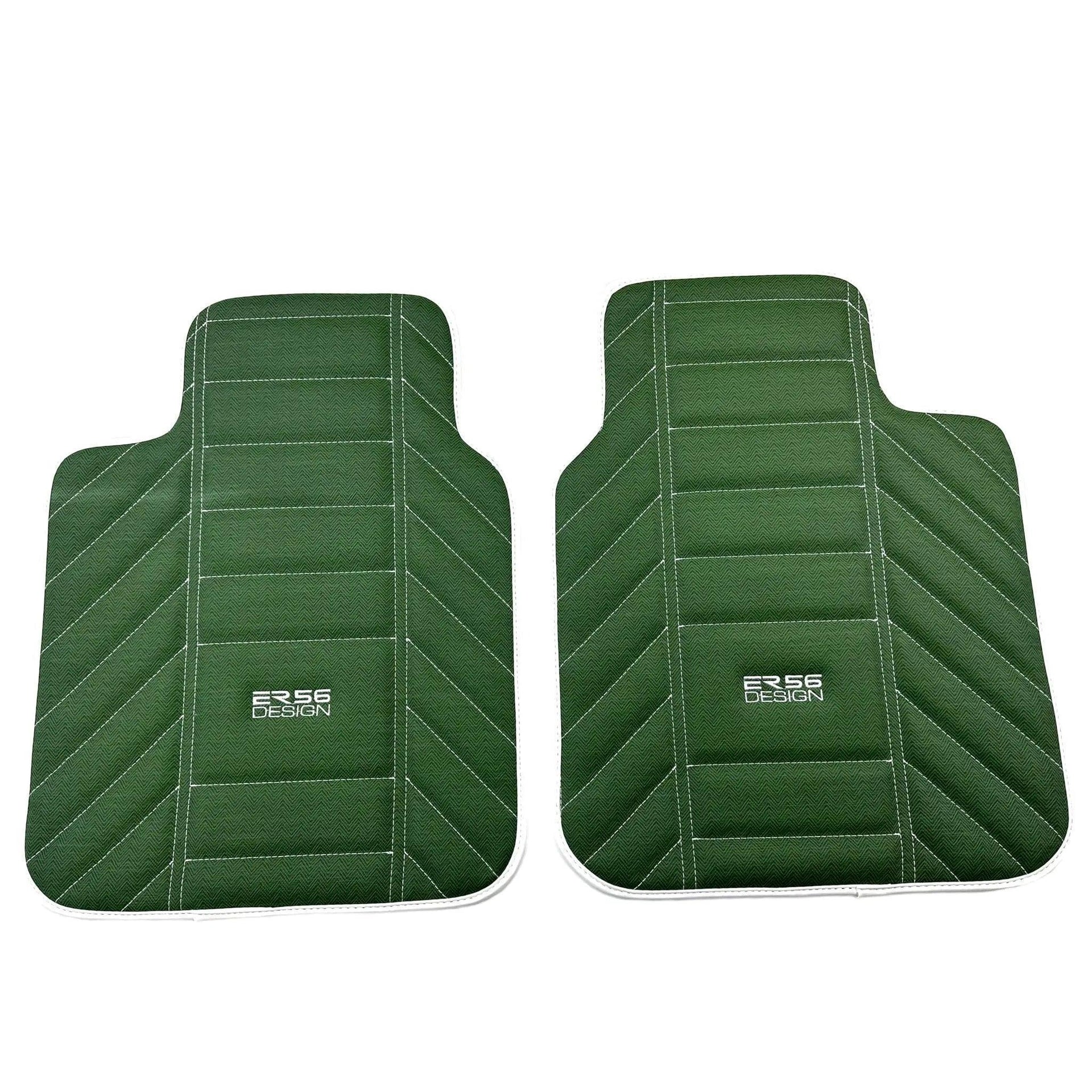 Green Leather Floor Mats For Rolls Royce Black Badge Ghost Series I (2010–2020) - AutoWin