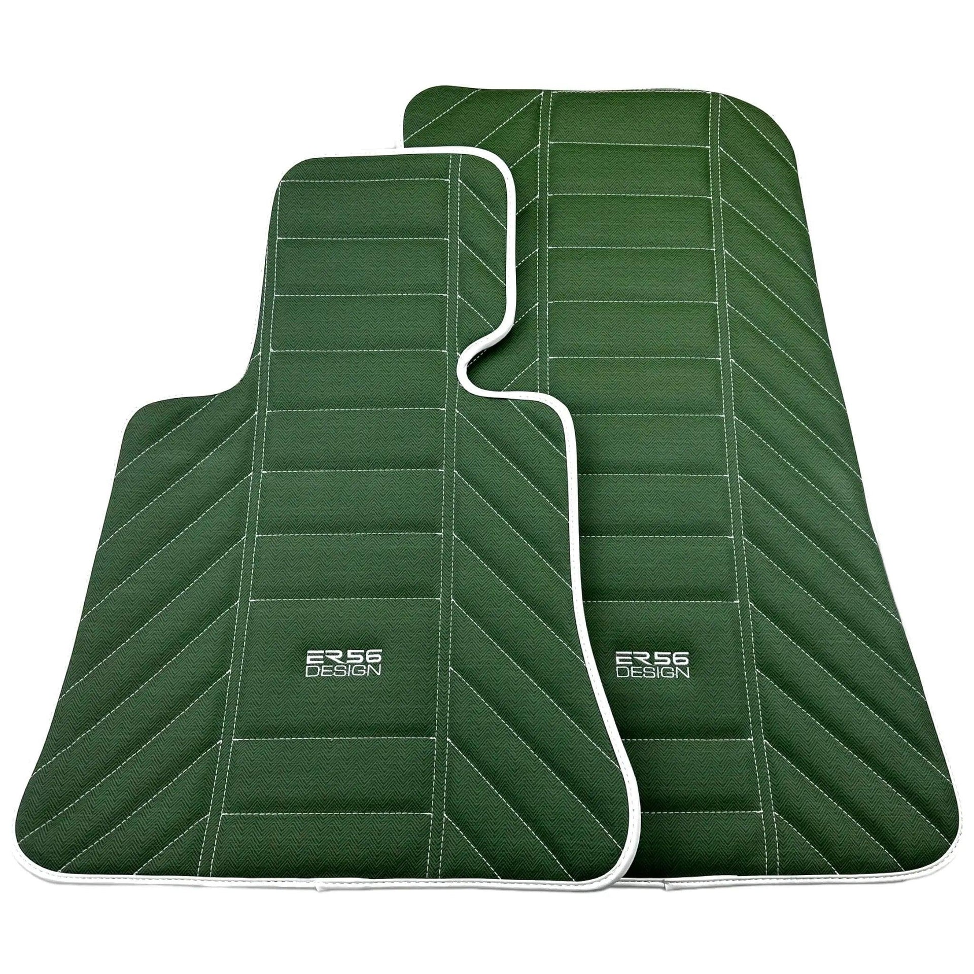 Green Leather Floor Mats For Rolls Royce Black Badge Wraith (2013-2023) - AutoWin