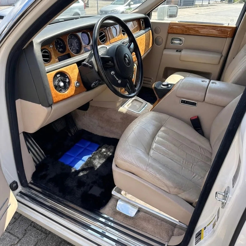 Interior look of floor mats for Rolls Royce Phantom Drophead Coupe (2007-2016) Various Leather Colors
