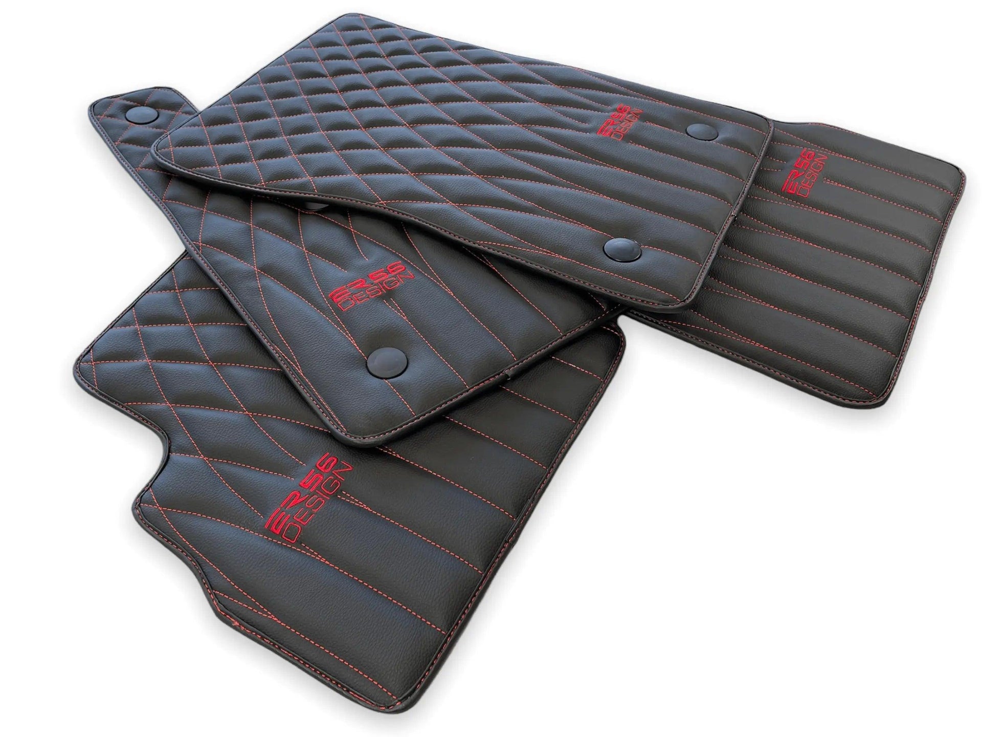 Leather Floor Mats For Mercedes-Benz G Class W461 (1979-2008) ER56 Design - AutoWin