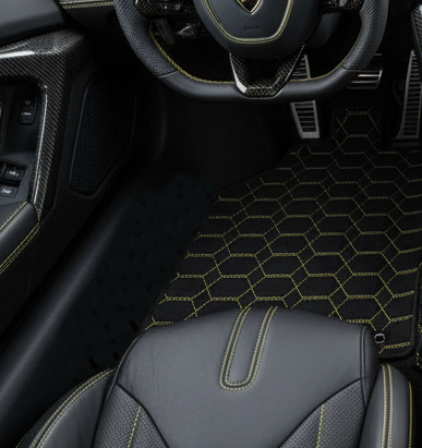 Customizable Leather Floor Mats with Hex Pattern for Lamborghini Sian (2020-2022) - AutoWin
