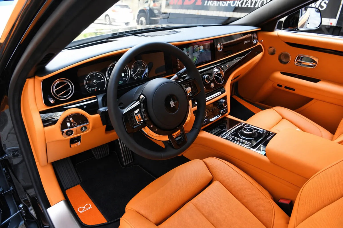 Interior look of floor mats for Rolls Royce Black Badge Ghost Series II (2021-2024)
