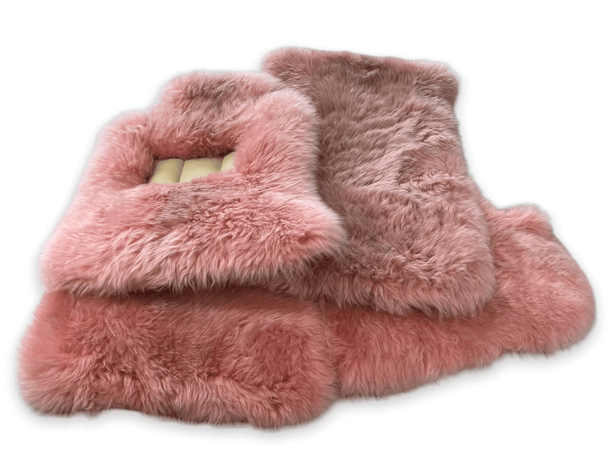 Pink Sheepskin Floor Mats For Rolls Royce Ghost Series II (2021-2024) Er56 Design Brand - AutoWin