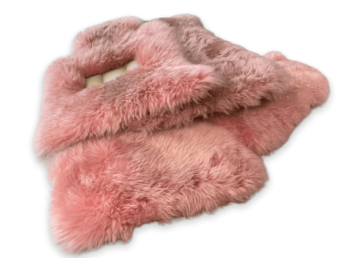Pink Sheepskin Floor Mats For Rolls Royce Ghost Series II (2021-2024) Er56 Design Brand - AutoWin