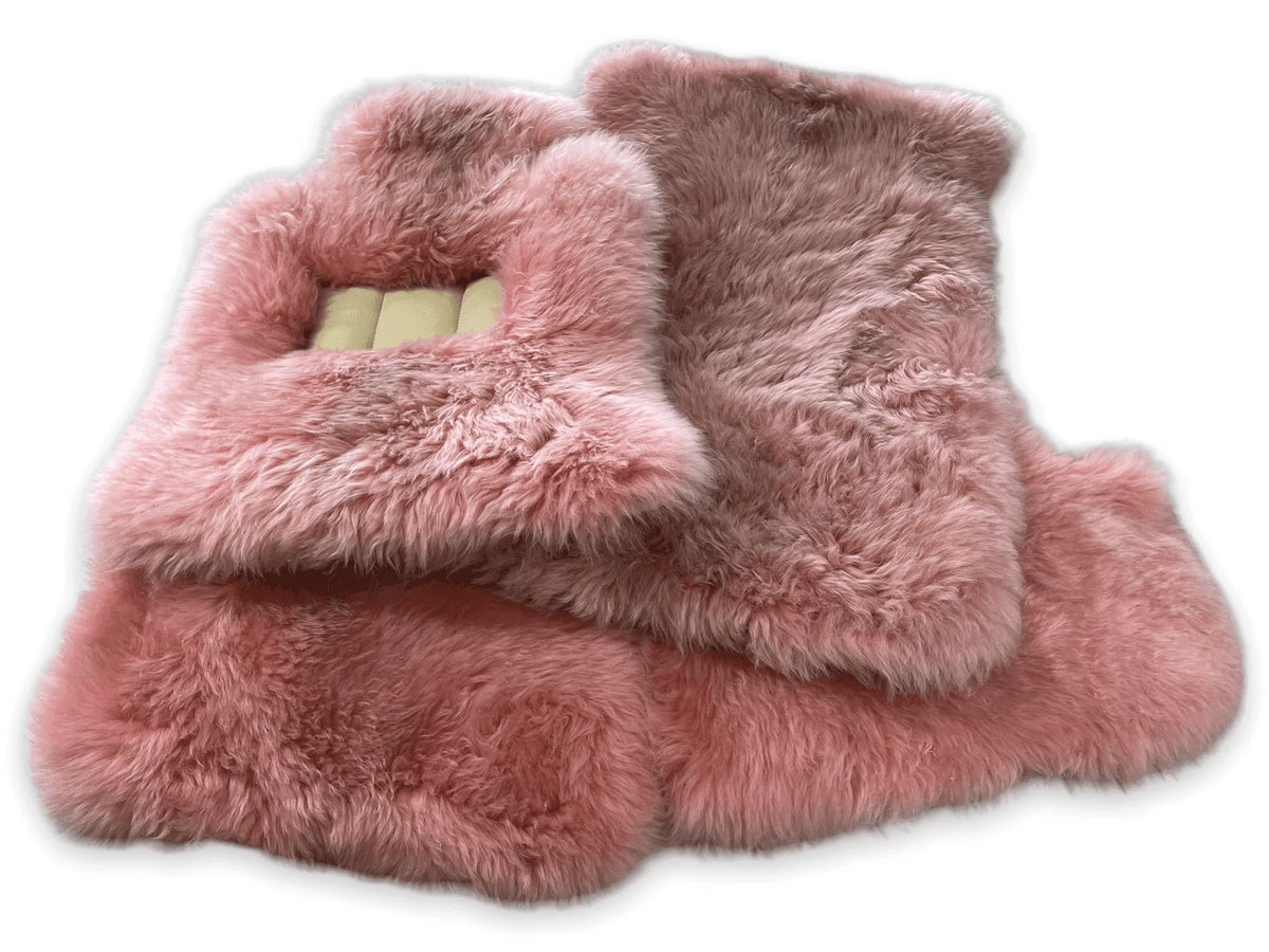 Pink Sheepskin Floor Mats For Rolls Royce Ghost Series II (2021-2024) Er56 Design Brand - AutoWin