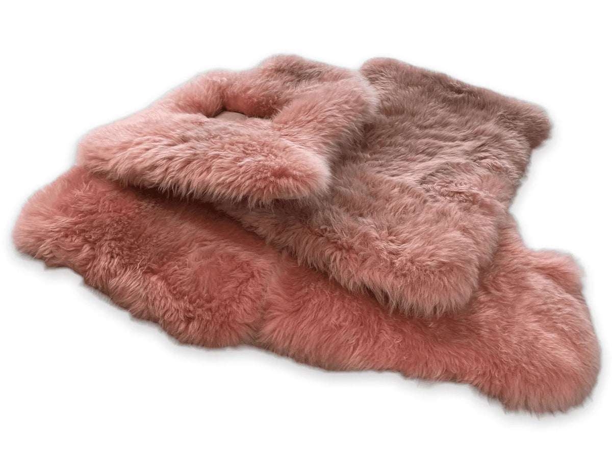 Pink Sheepskin Floor Mats For Rolls Royce Ghost Series II (2021-2024) Er56 Design Brand - AutoWin