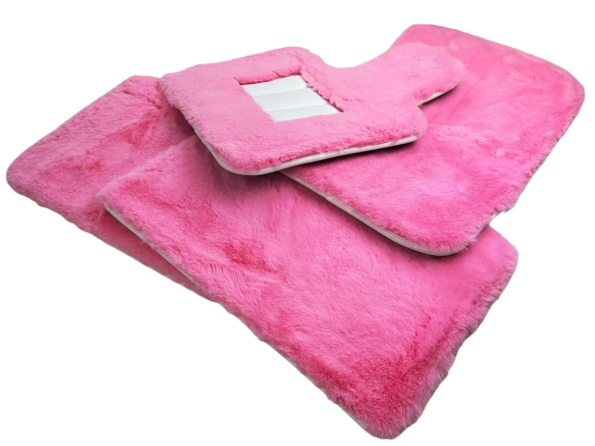 Pink Sheepskin Floor Mats For Rolls Royce Phantom VIII (2017-2024) ER56 Design Brand