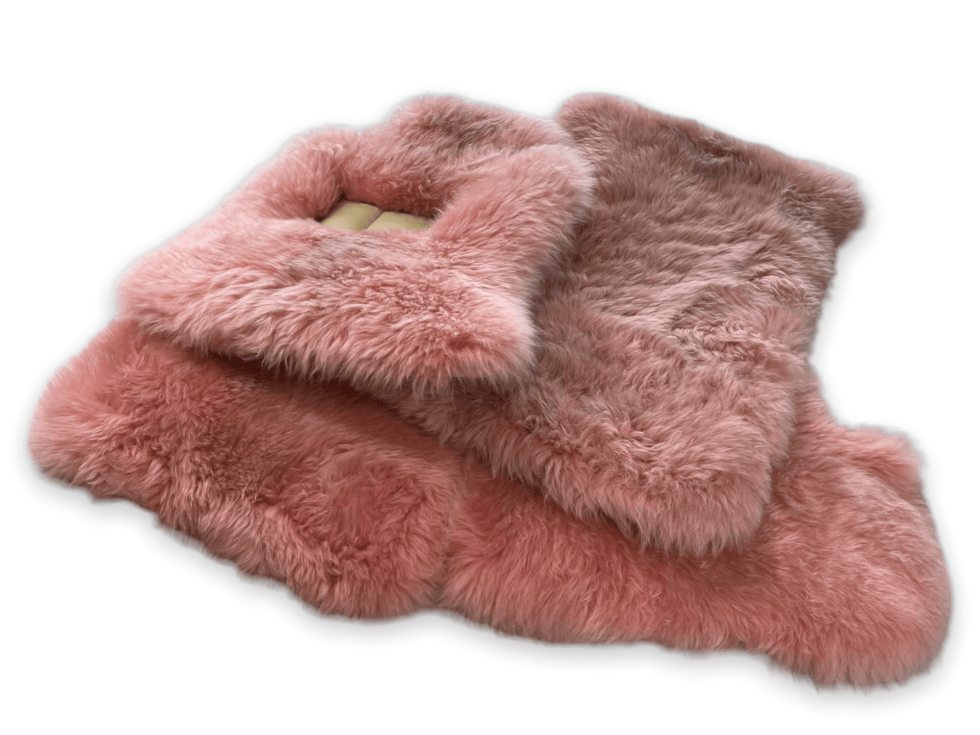 Pink Sheepskin Floor Mats For Rolls Royce Spectre (2023-2024) Design Brand - AutoWin