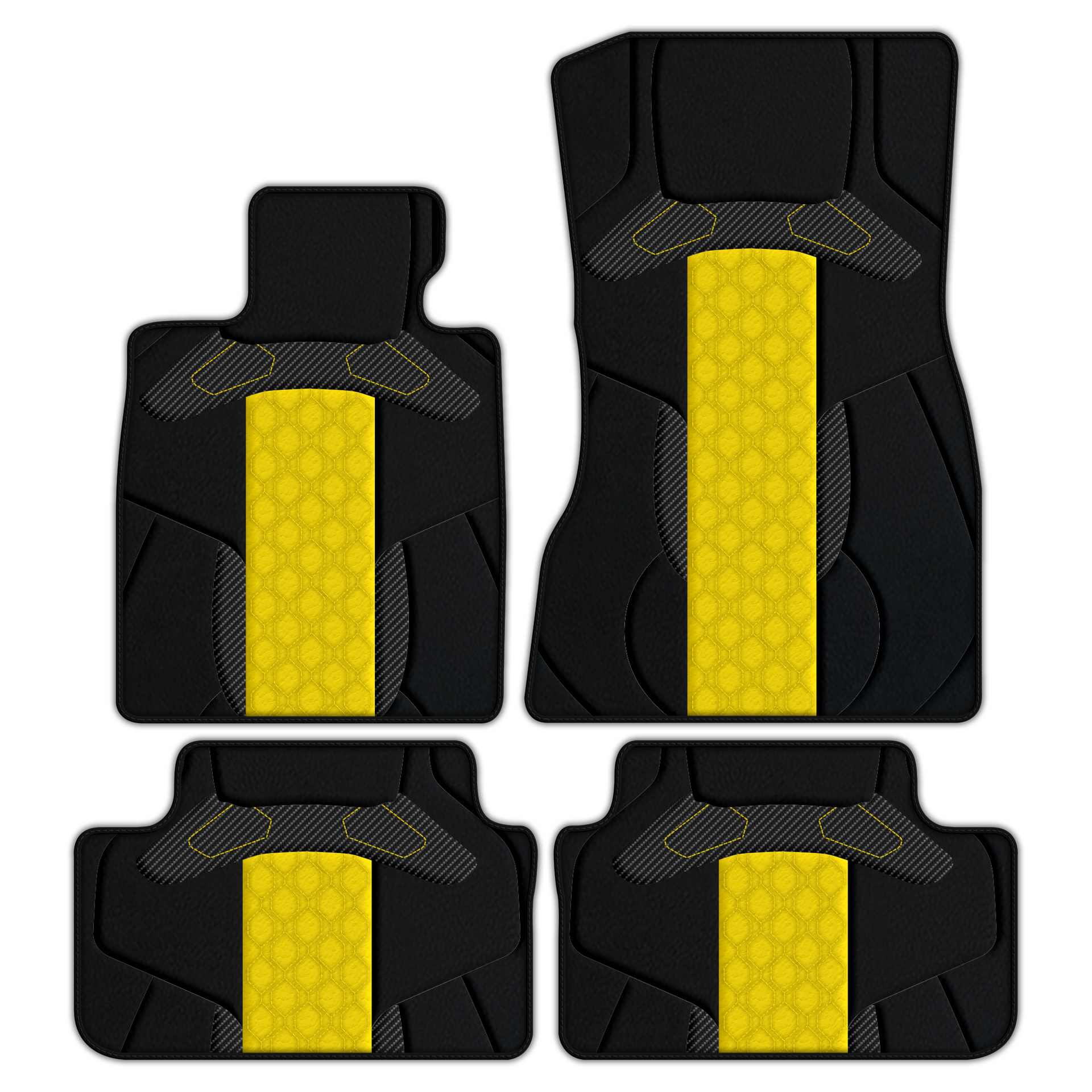 Premium Customizable Leather Floor Mats with AW45 Pattern installed in BMW iX2 U10 iX2 (2024-2026) electric SUV coupe
