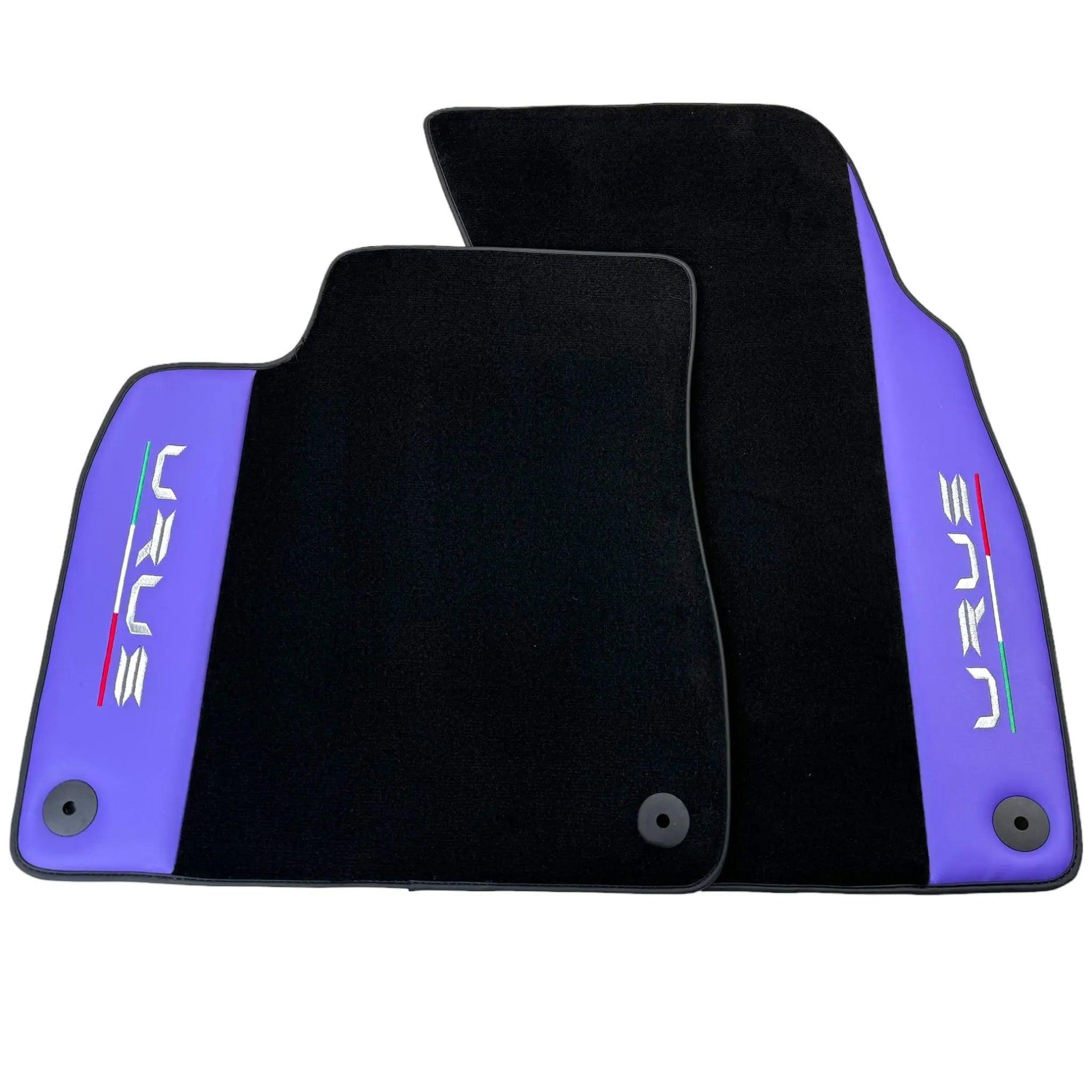 Purple Leather Black Floor Mats for Lamborghini Urus | Black Trim - AutoWin