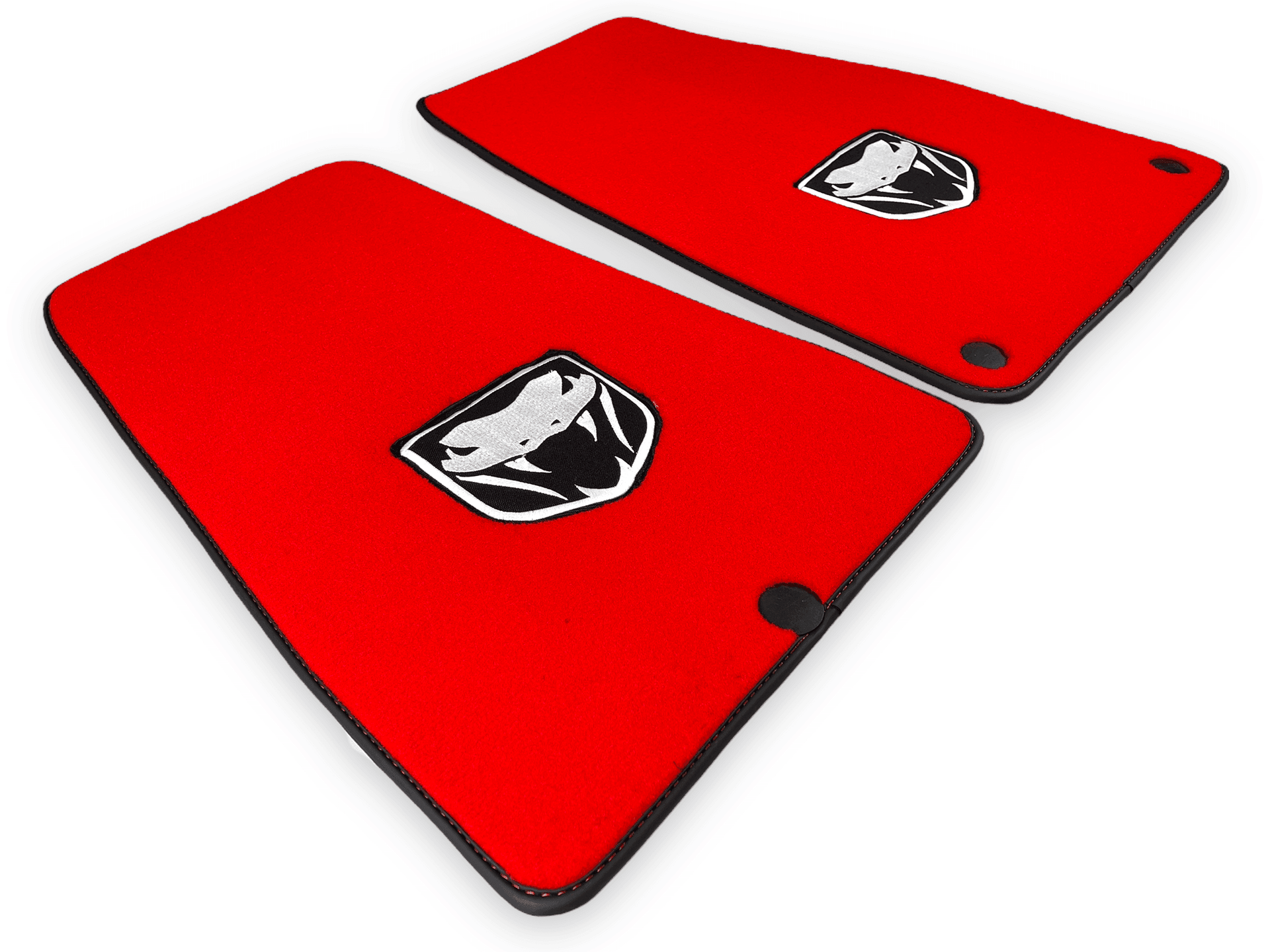 Red Floor Mats For Dodge Viper (2003-2006) With Emblem Tailored - AutoWin