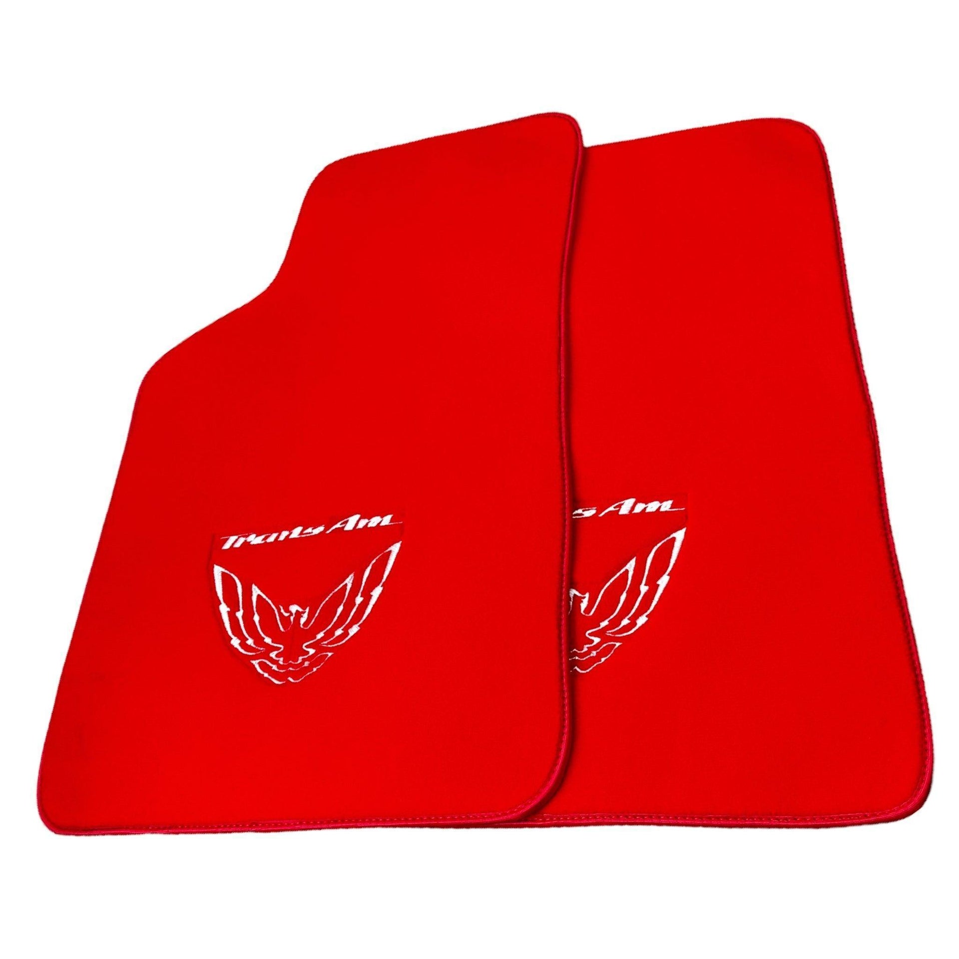 Red Floor Mats for Pontiac FireBird (1970-1981) with Trans Am Logo - AutoWin