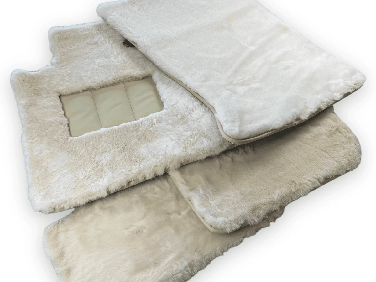 White Sheepskin Floor Mats For Rolls Royce Phantom VIII (2017-2024) ER56 Design Brand