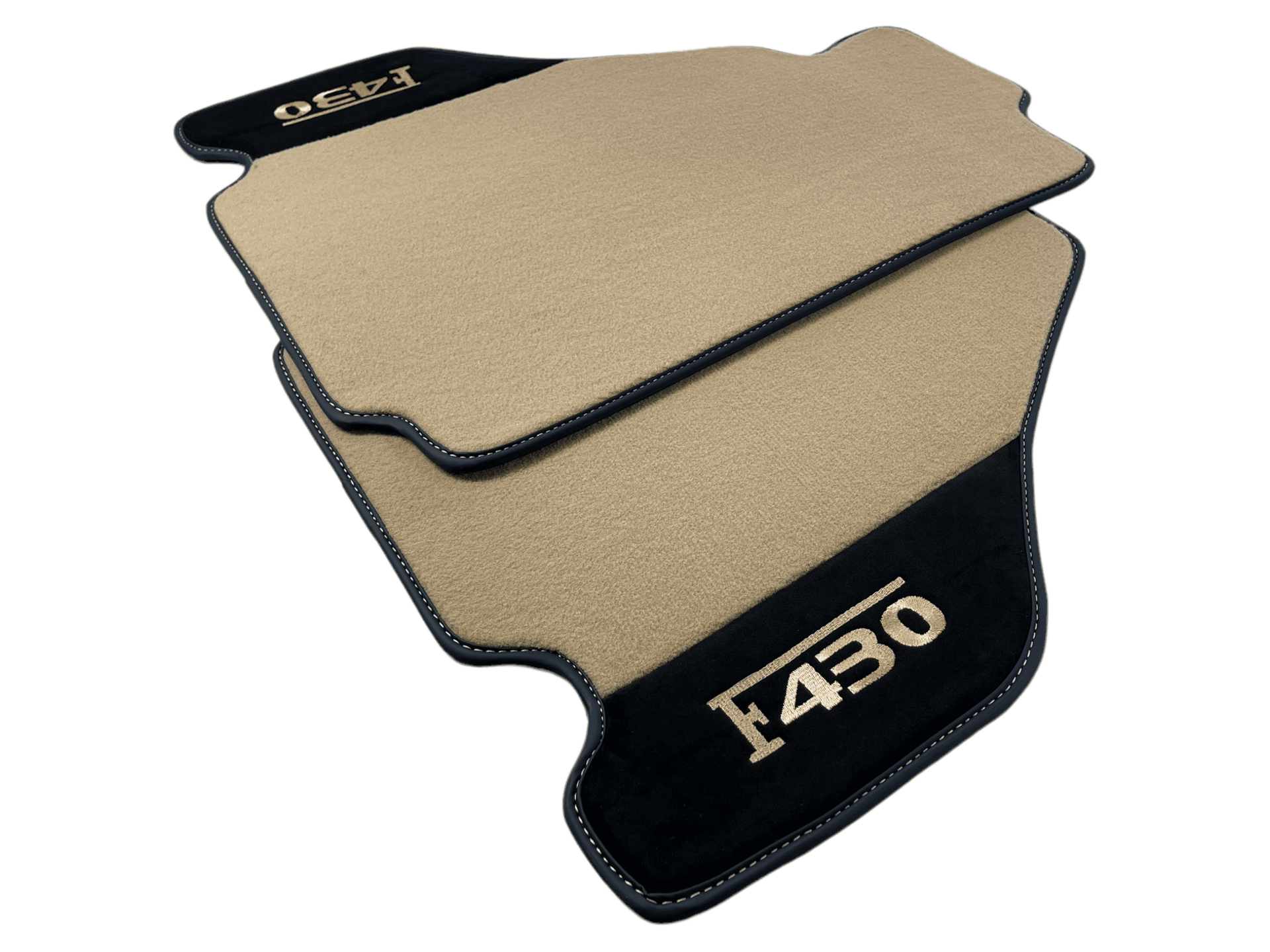 Beige Floor Mats For Ferrari F430 2004-2009 With Alcantara Leather - AutoWin