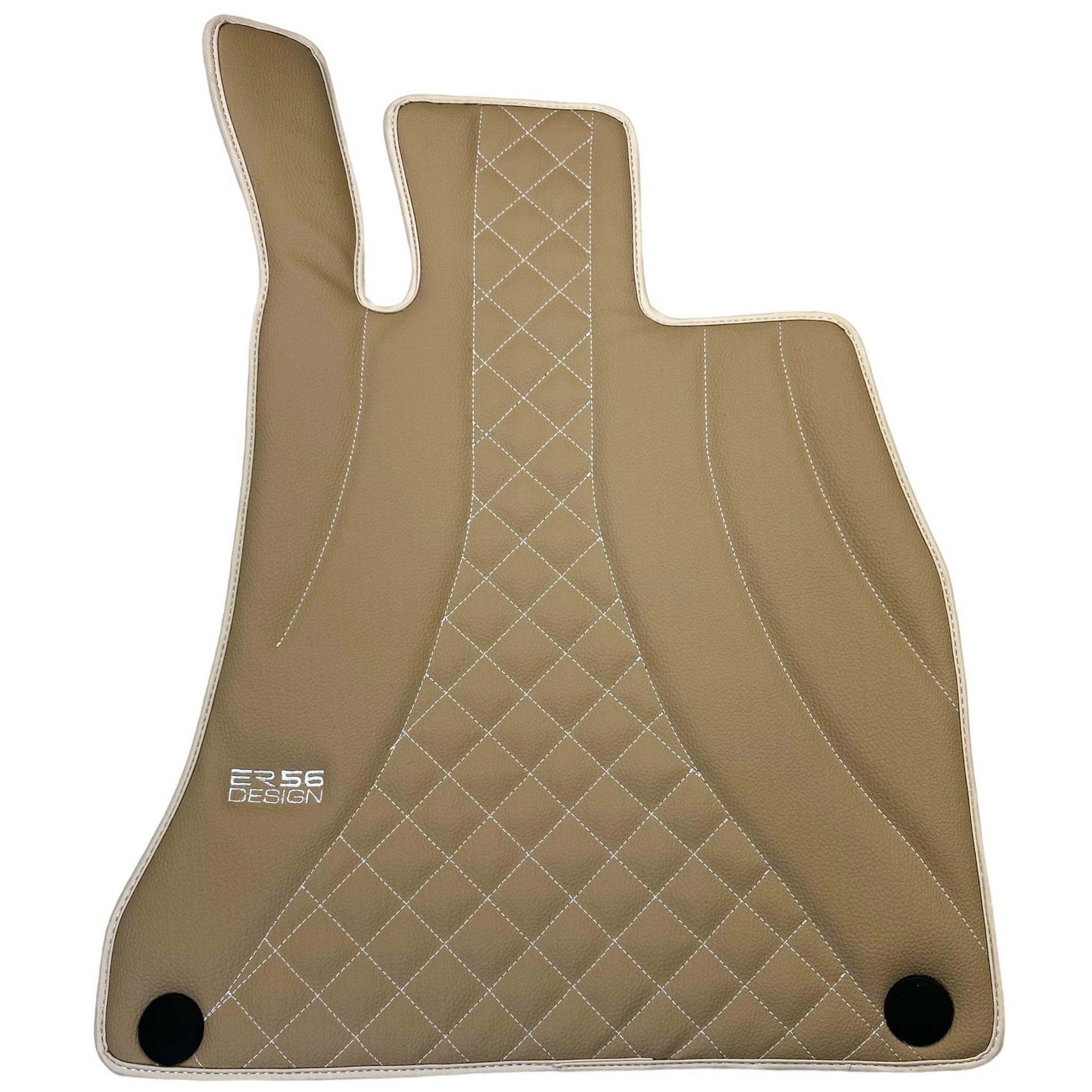 Beige Leather Floor Mats For Mercedes Benz GLC-Class C253 Coupe (2020-2023) Hybrid | ER56 Design - AutoWin