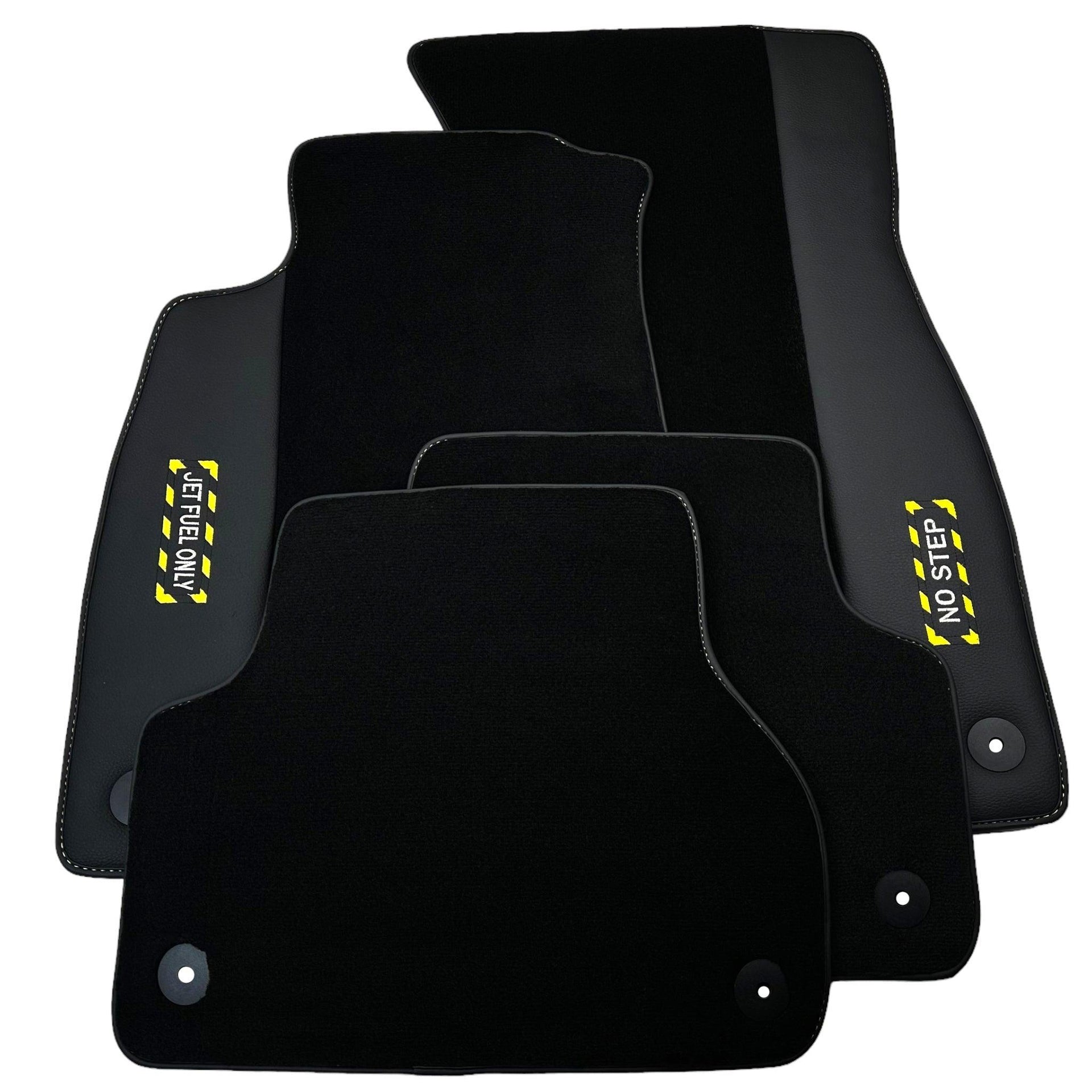 Black Floor Mats for Audi A8 D3 Long (2002-2010) | Fighter Jet Edition - AutoWin
