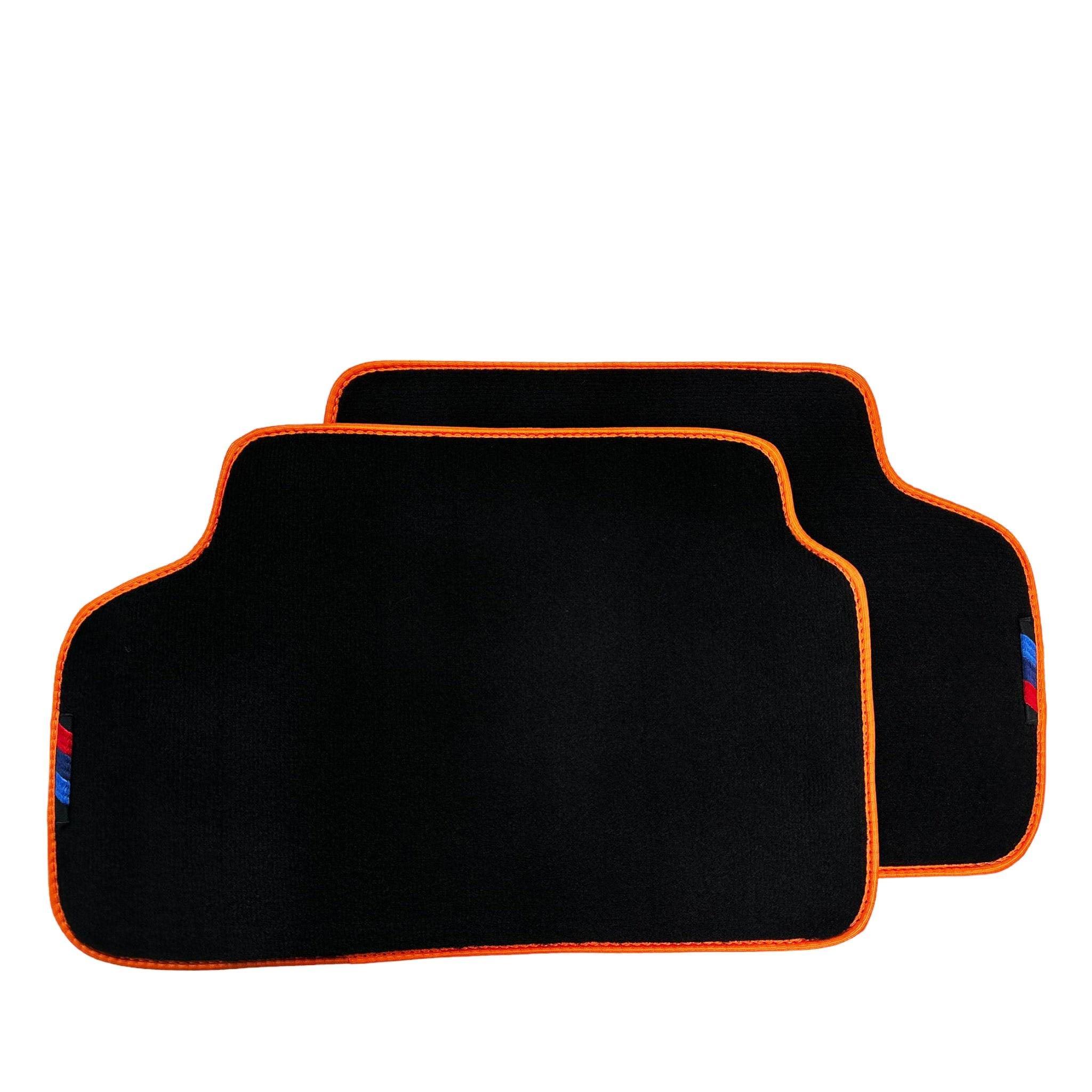 Black Floor Mats For BMW 1 Series E81 | Orange Trim - AutoWin