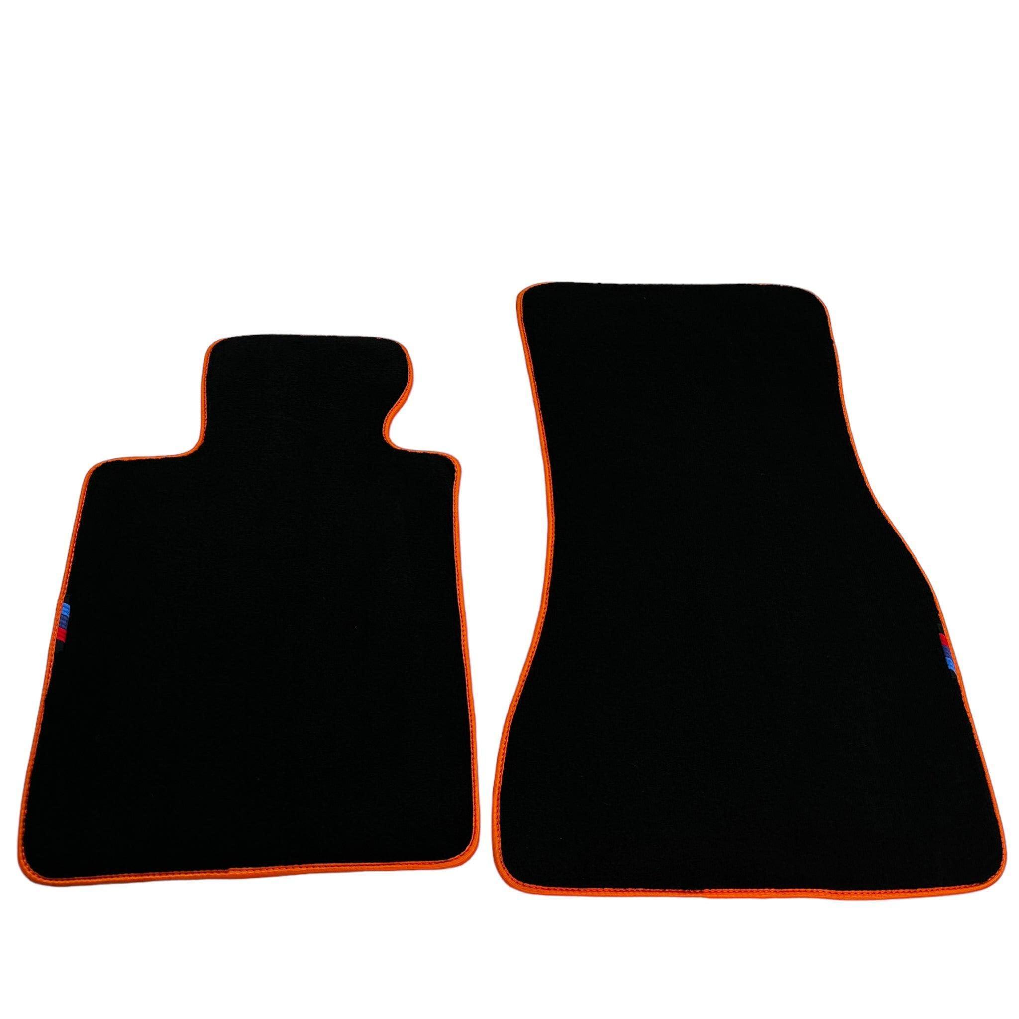Black Floor Mats For BMW 1 Series E81 | Orange Trim - AutoWin