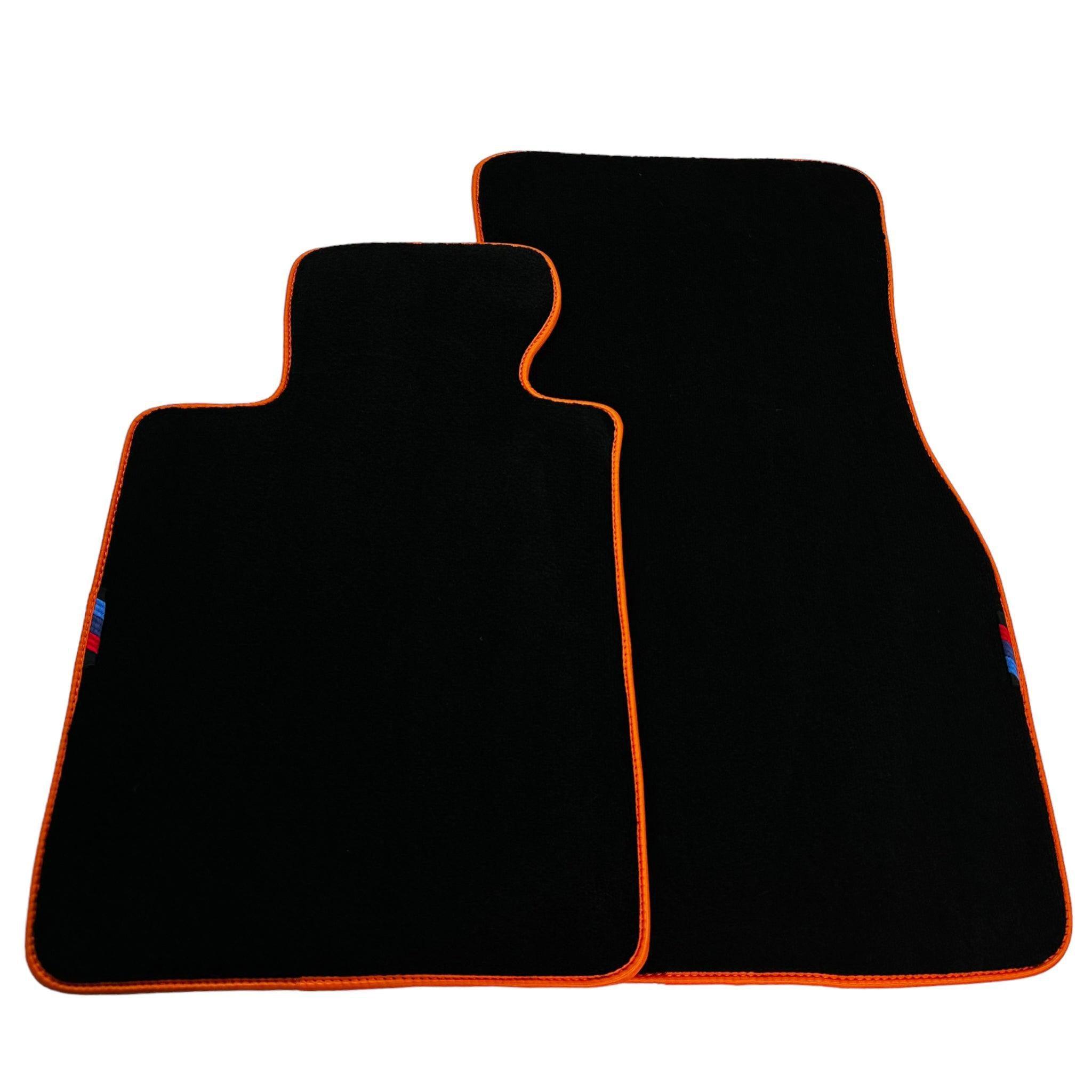 Black Floor Mats For BMW 1 Series E81 | Orange Trim - AutoWin