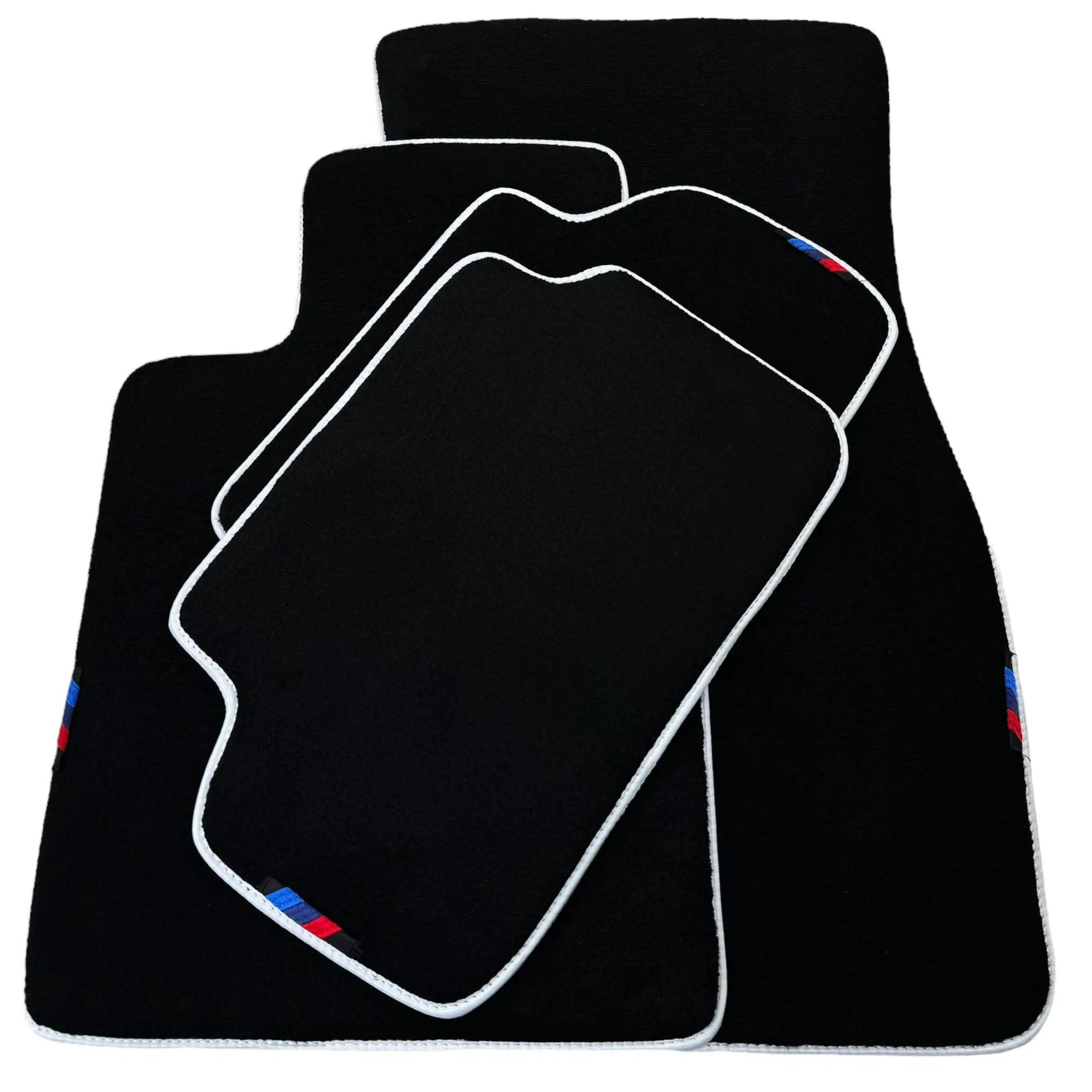 Black Floor Mats For BMW 1 Series E81 | White Trim - AutoWin