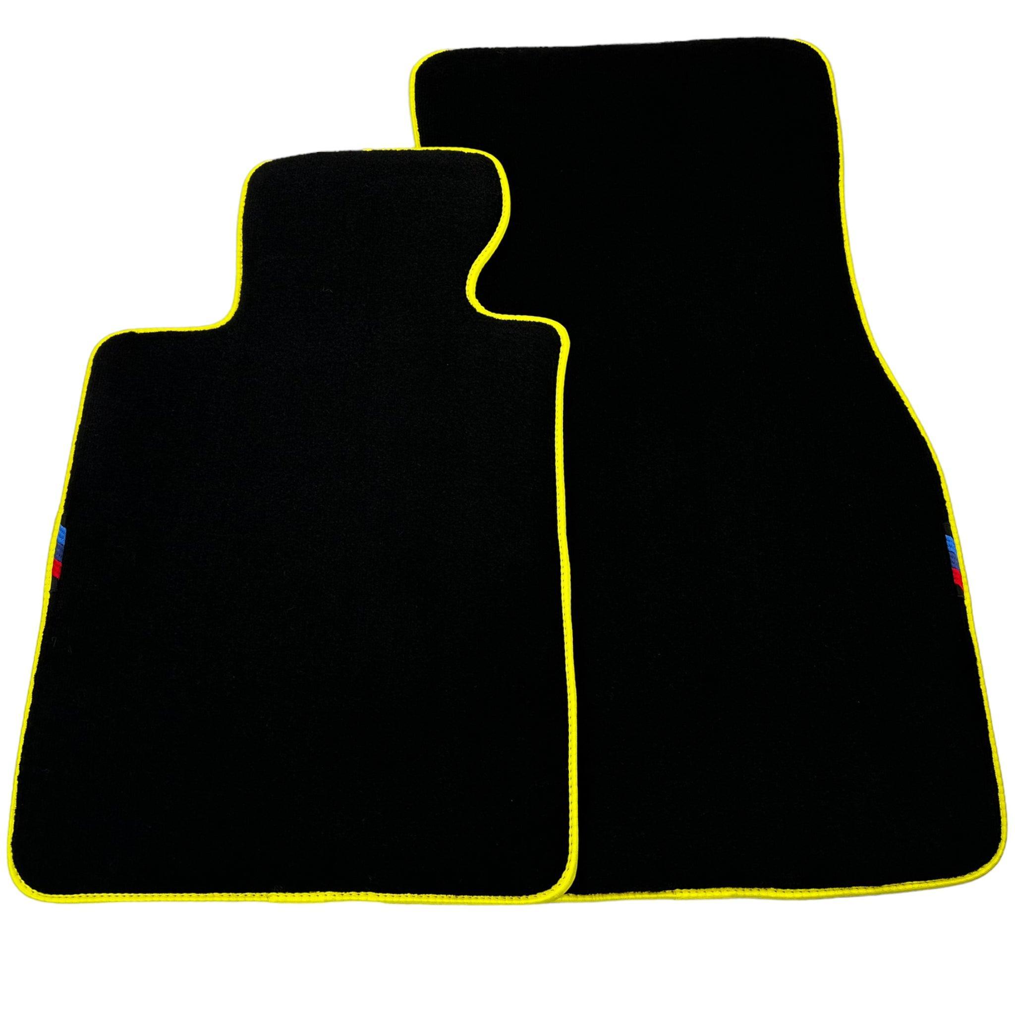 Black Floor Mats For BMW 1 Series E81 | Yellow Trim - AutoWin