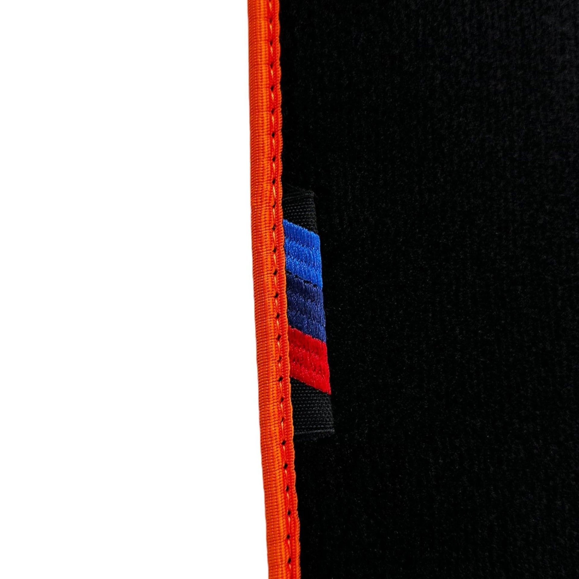 Black Floor Mats For BMW 1 Series E82 | Orange Trim - AutoWin
