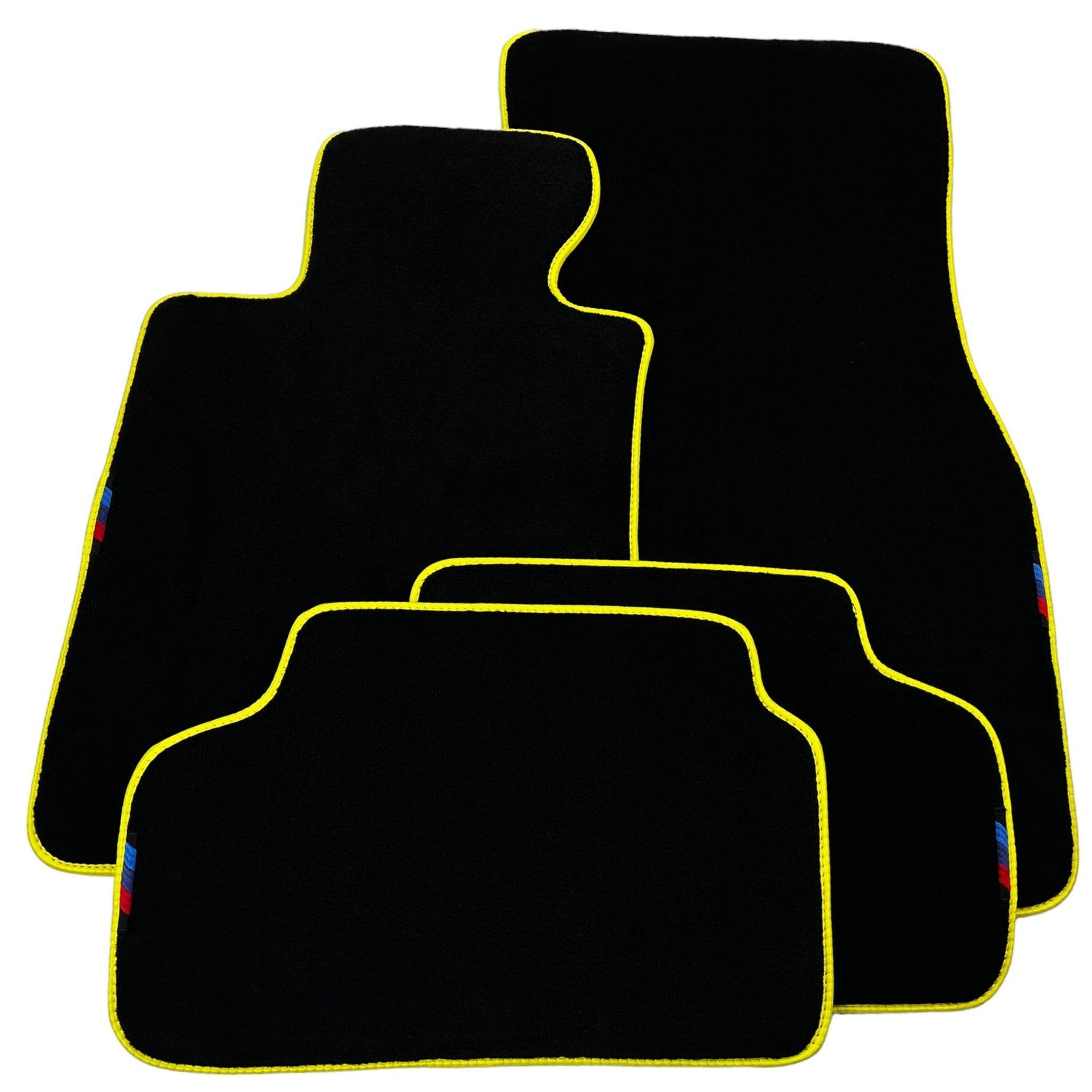 Black Floor Mats For BMW 3 Series F34 GT 2013-2020 | Yellow Trim - AutoWin