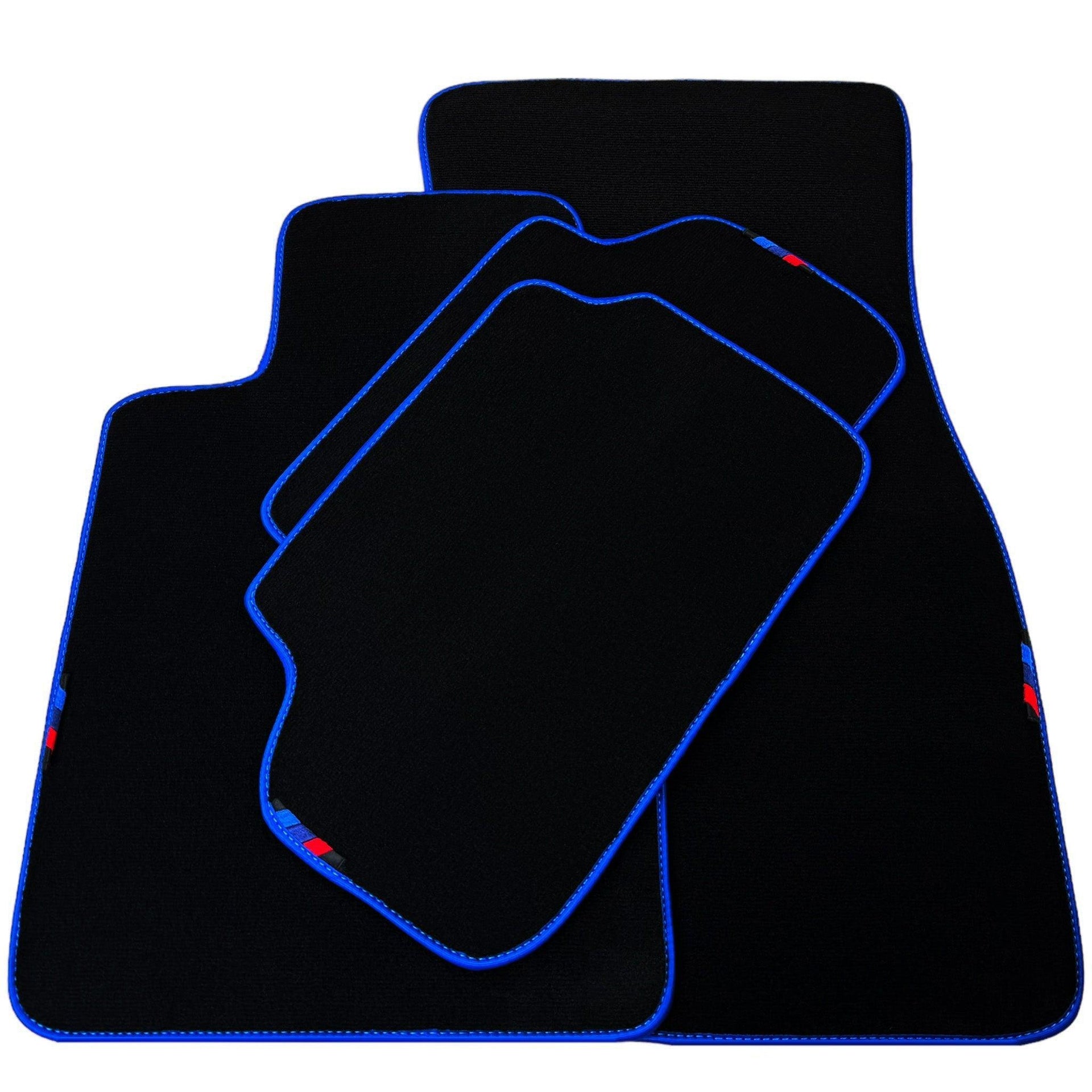 Black Floor Mats For BMW 5 Series F07 Gt | Blue Trim - AutoWin