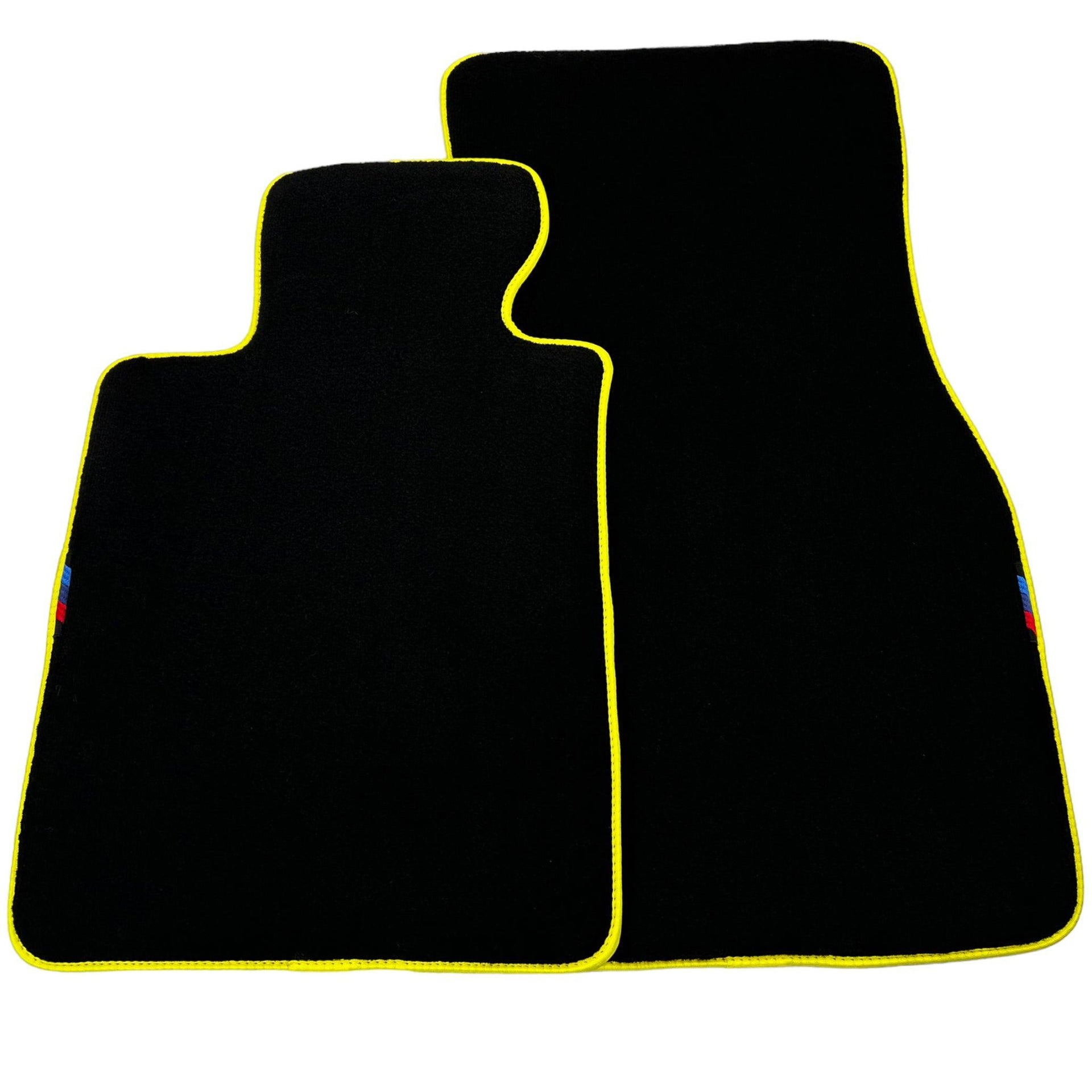 Black Floor Mats For BMW 7 Series E66 | Yellow Trim AutoWin Brand - AutoWin