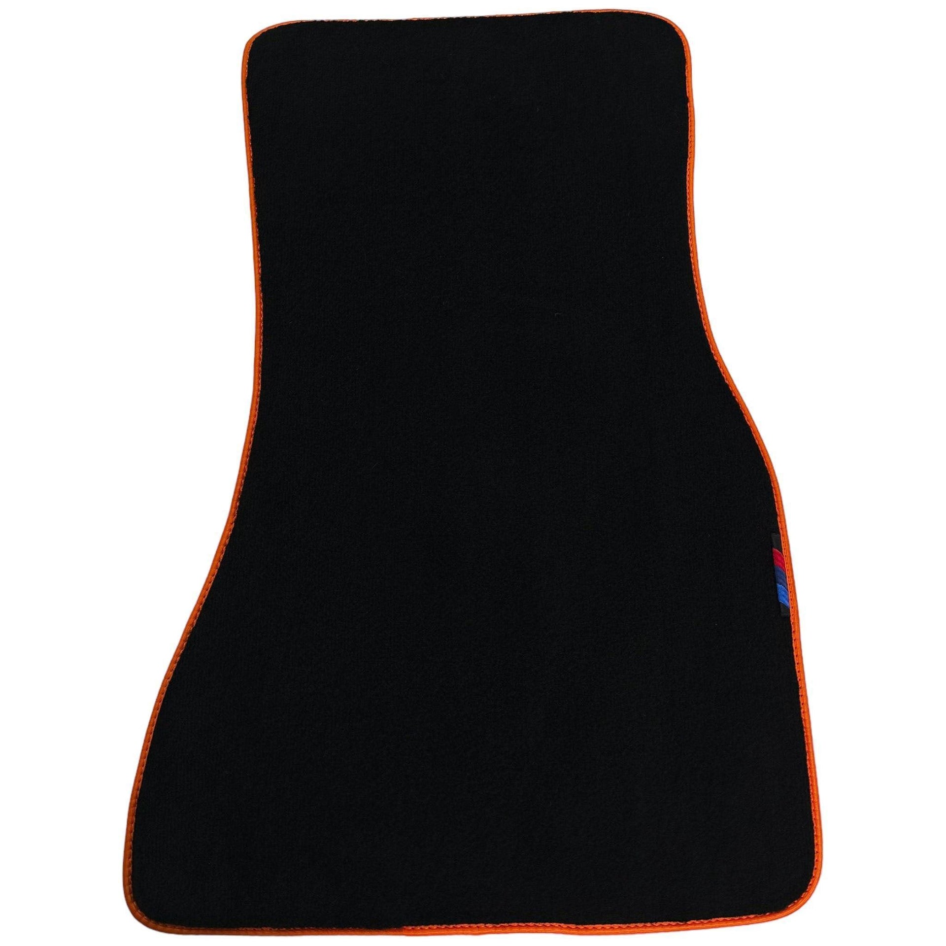 Black Floor Mats For BMW 7 Series F01 | Orange Trim AutoWin Brand - AutoWin