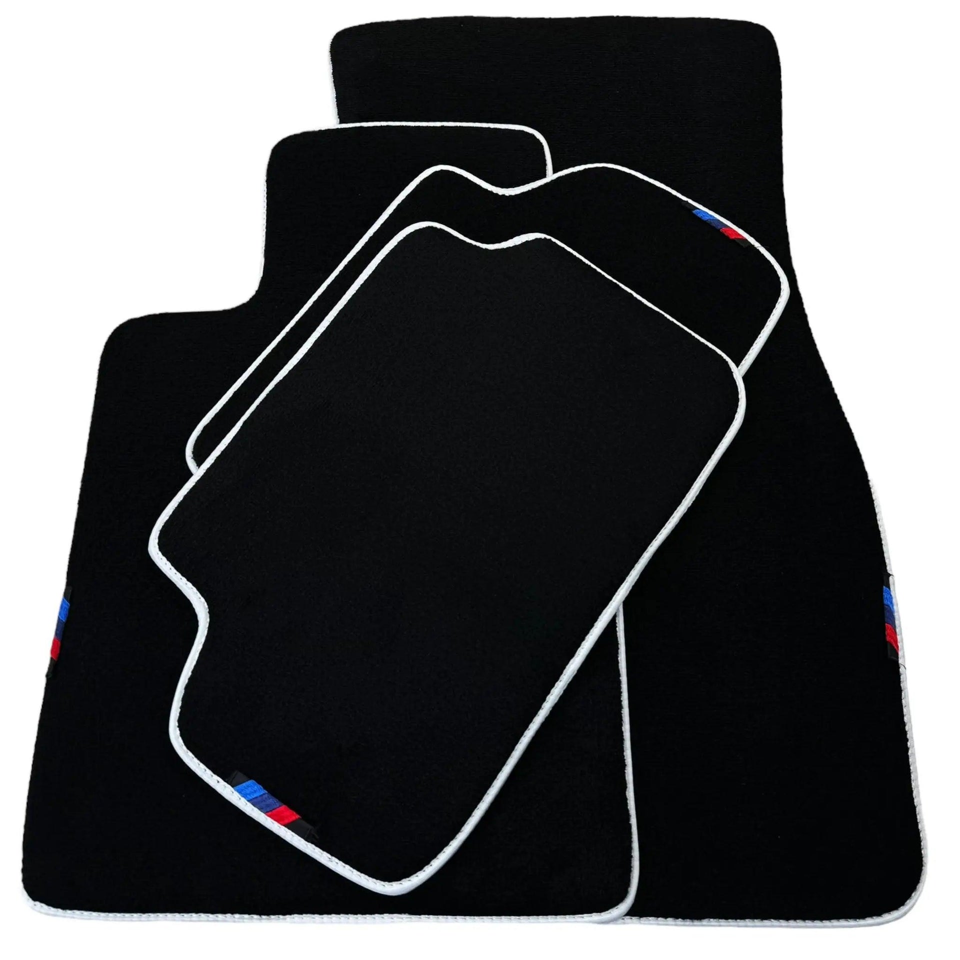 Black Floor Mats For BMW M5 Series F90 | White Trim AutoWin Brand - AutoWin