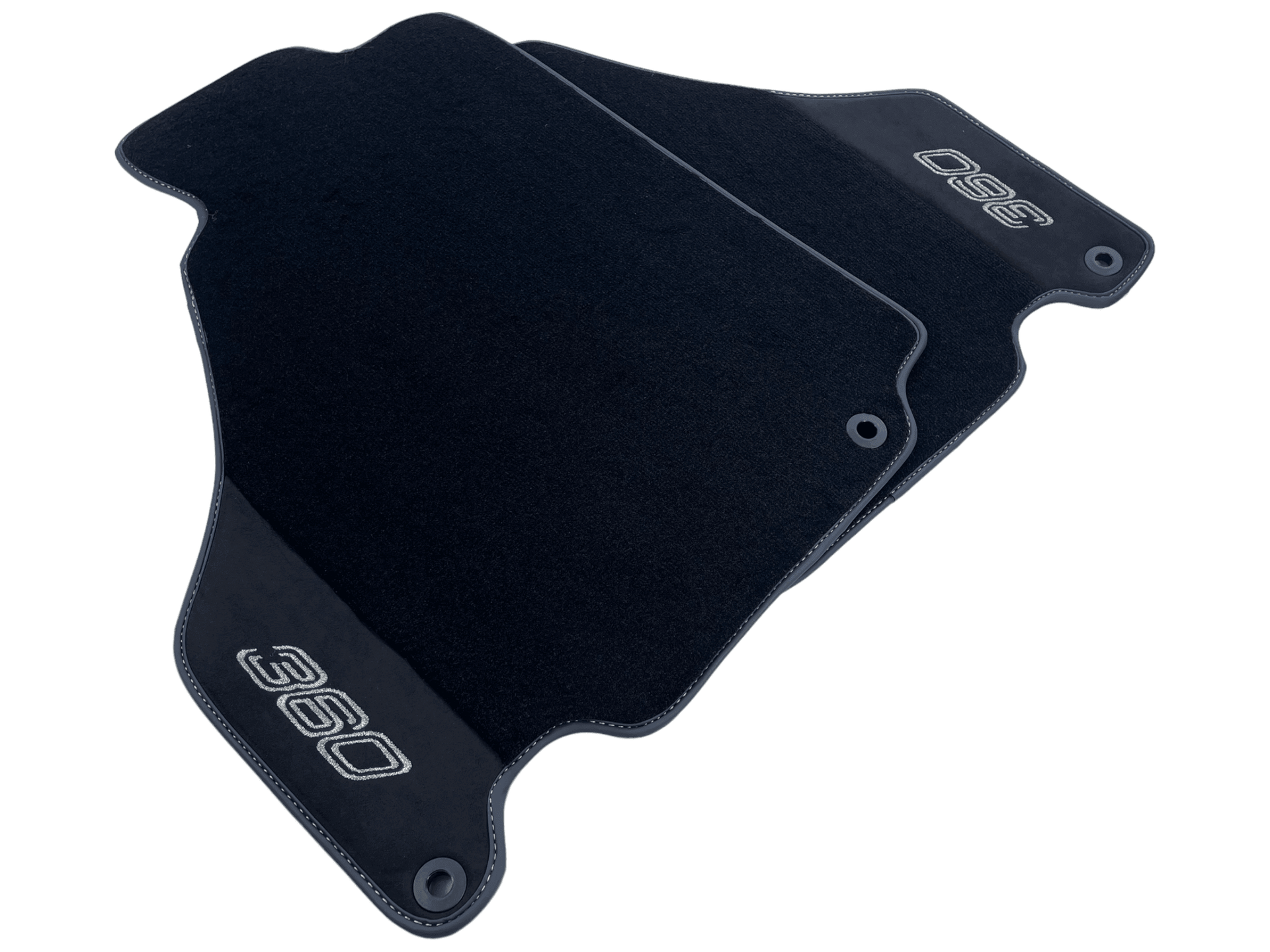 Black Floor Mats For Ferrari 360 Modena 1999-2005 With Alcantara Leather - AutoWin