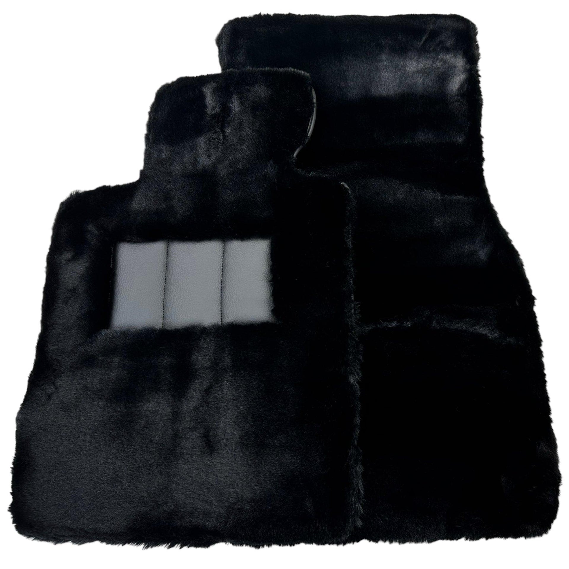 Black Sheepskin Floor Floor Mats For BMW 7 Series F02 - AutoWin