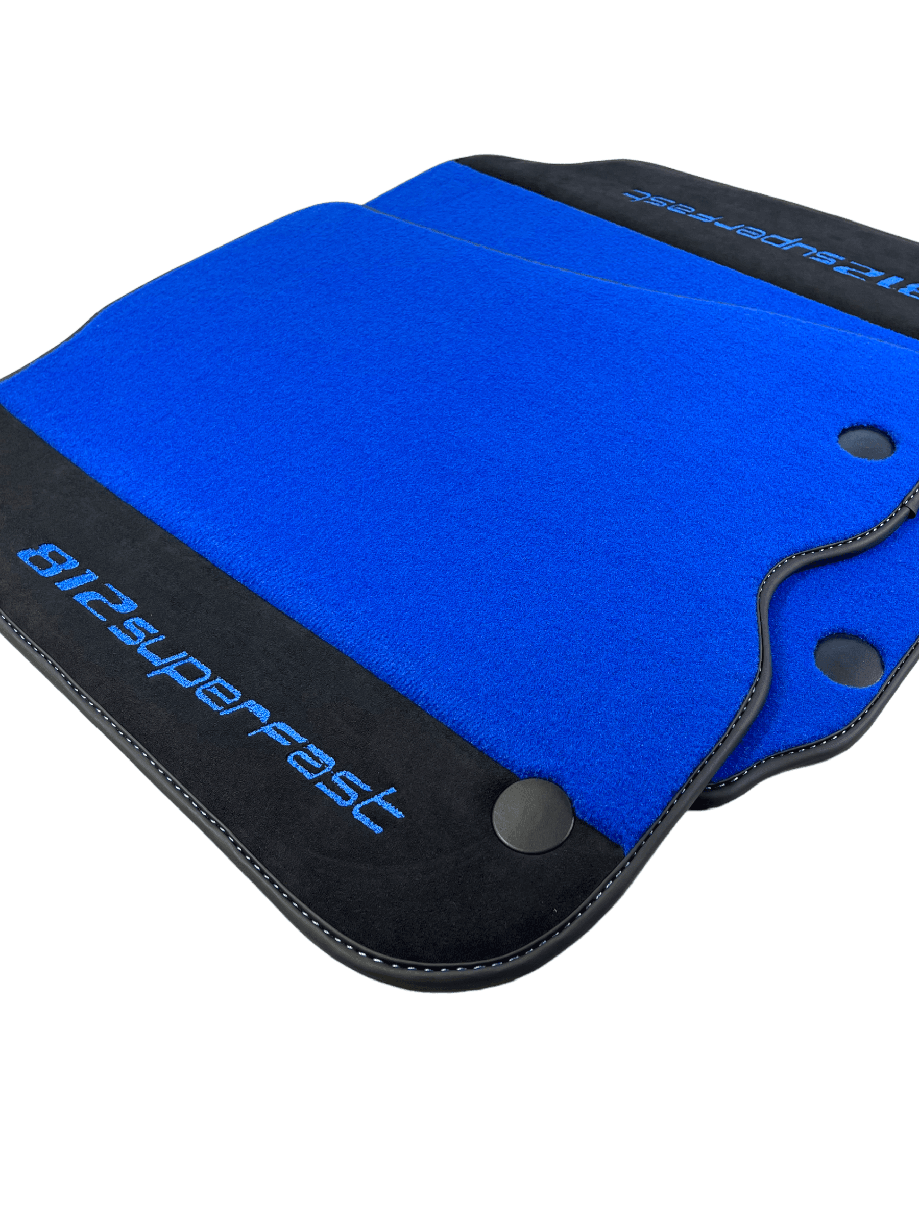 Blue Floor Mats For Ferrari 812 Superfast With Alcantara Leather - AutoWin
