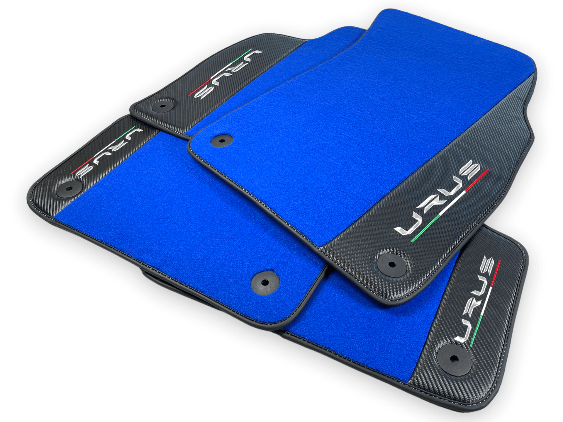Blue Floor Mats For Lamborghini Urus With Carbon Leather - AutoWin
