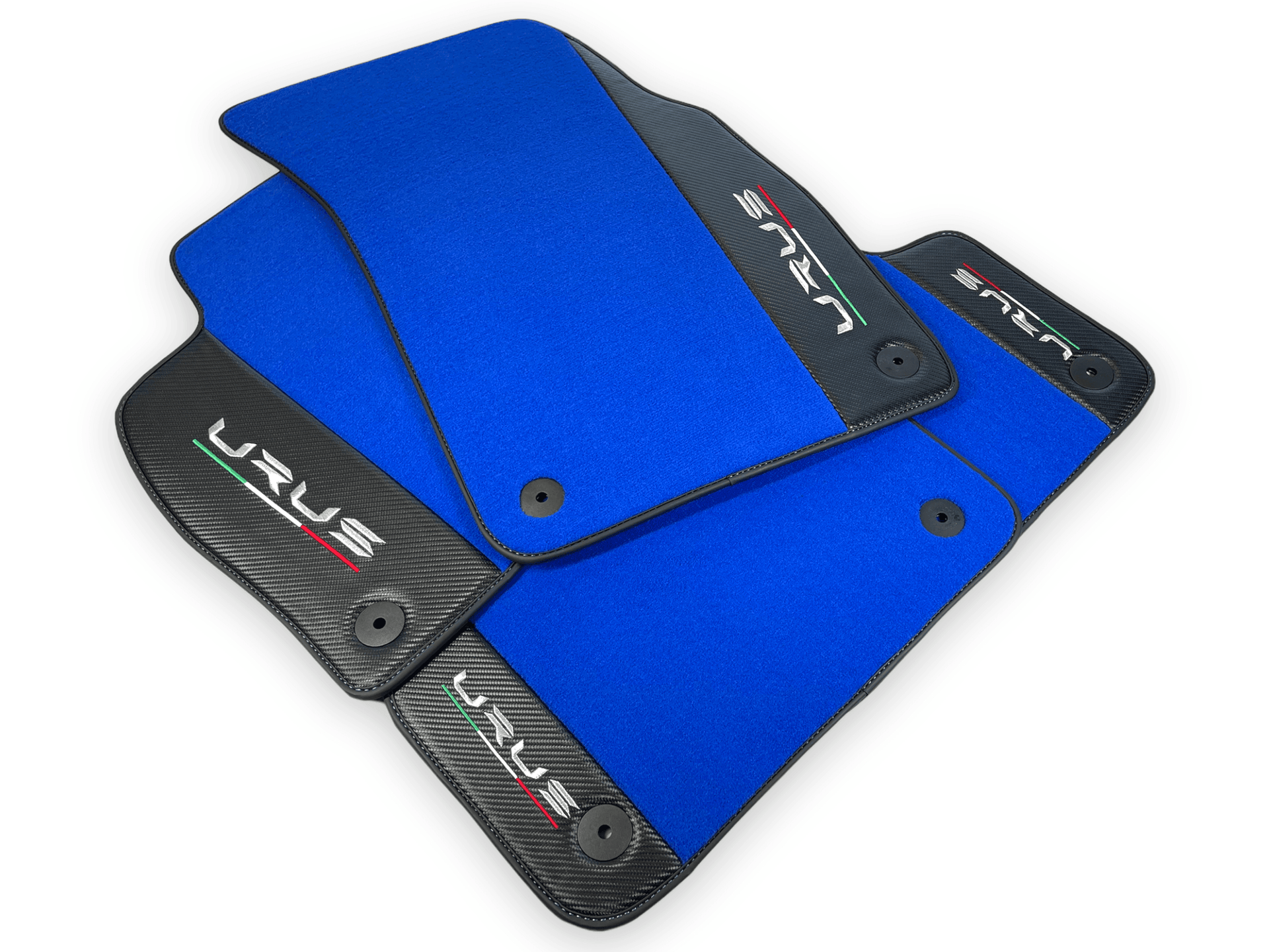 Blue Floor Mats For Lamborghini Urus With Carbon Leather - AutoWin