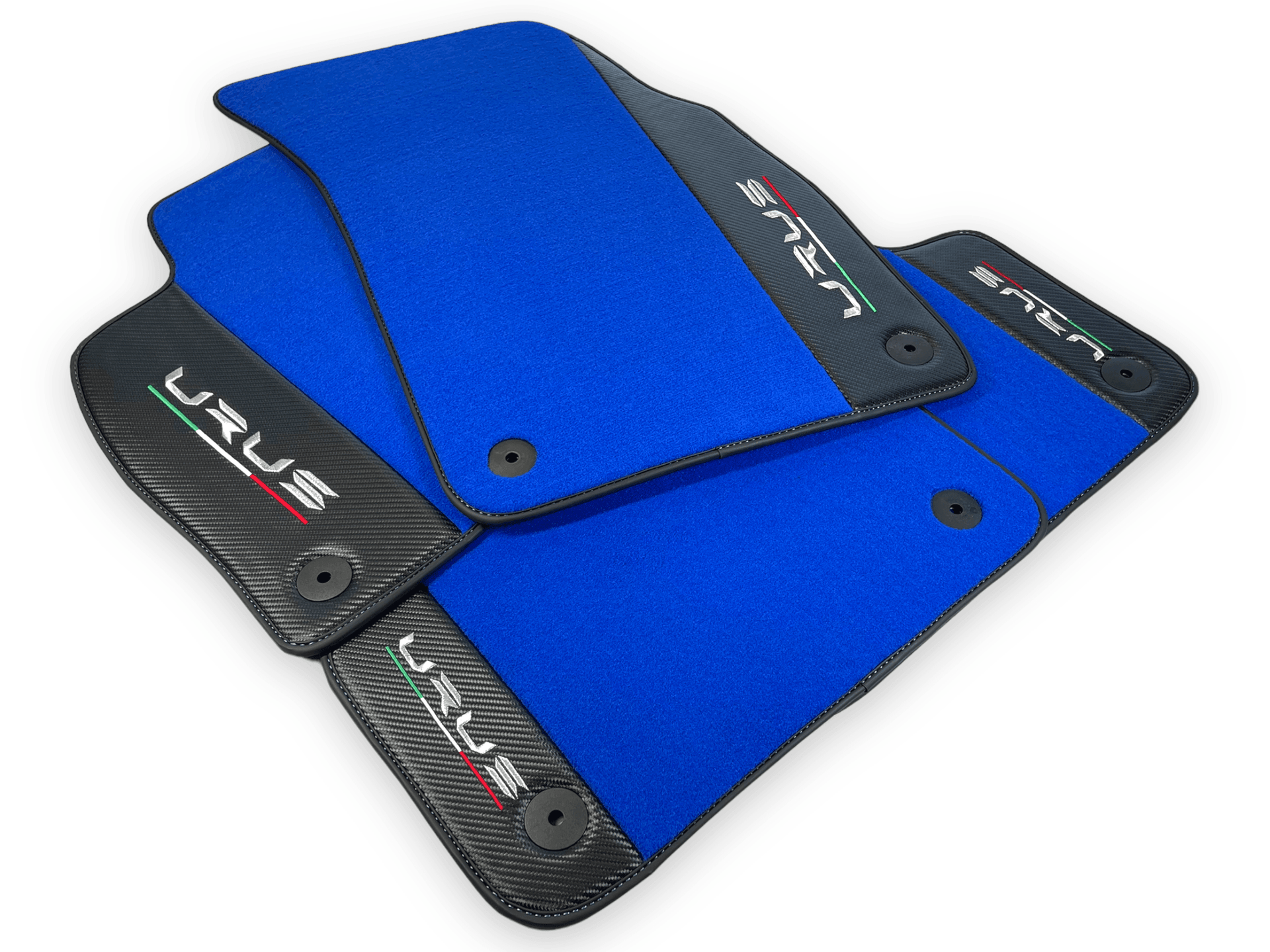 Blue Floor Mats For Lamborghini Urus With Carbon Leather - AutoWin