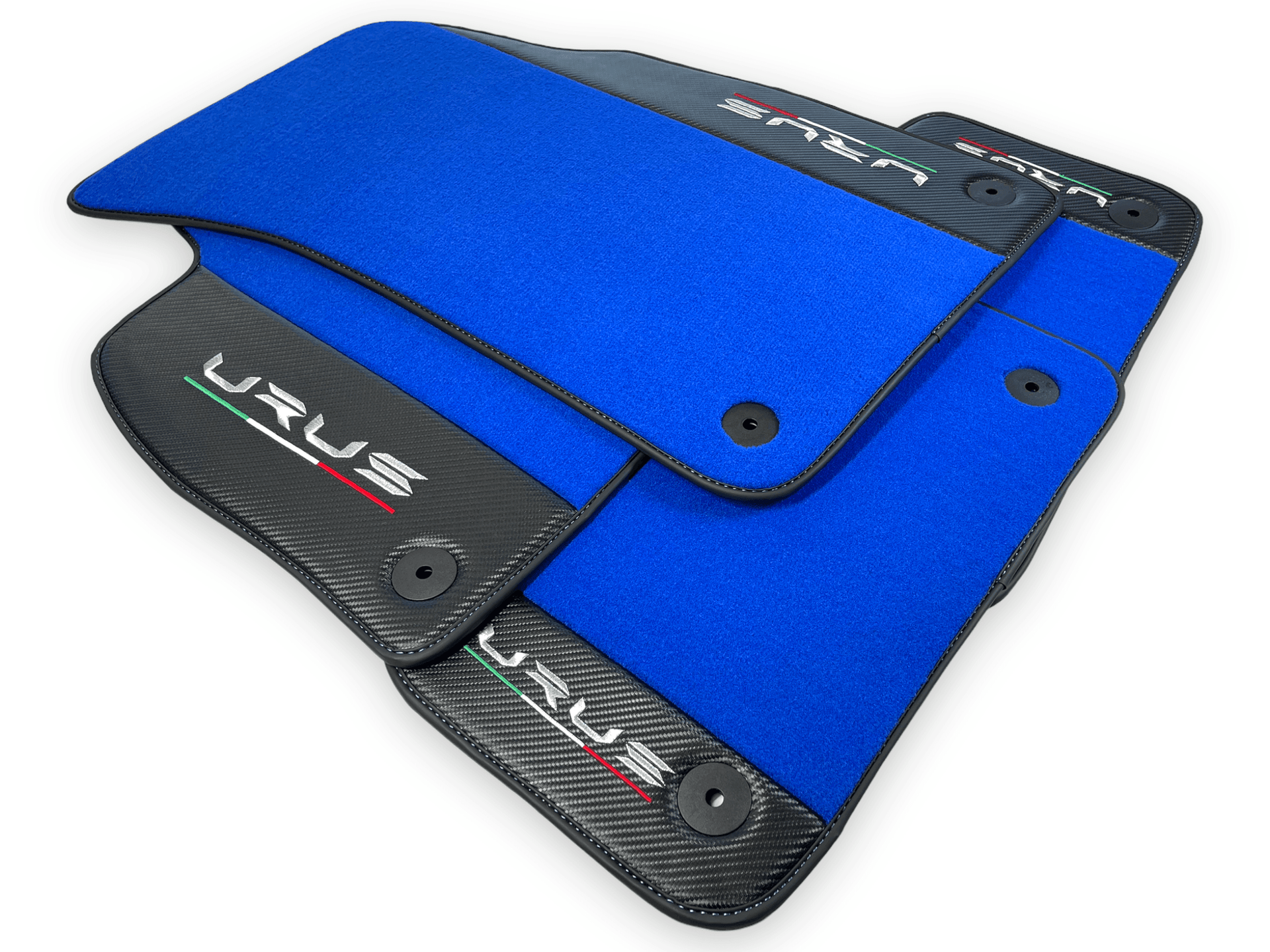 Blue Floor Mats For Lamborghini Urus With Carbon Leather - AutoWin