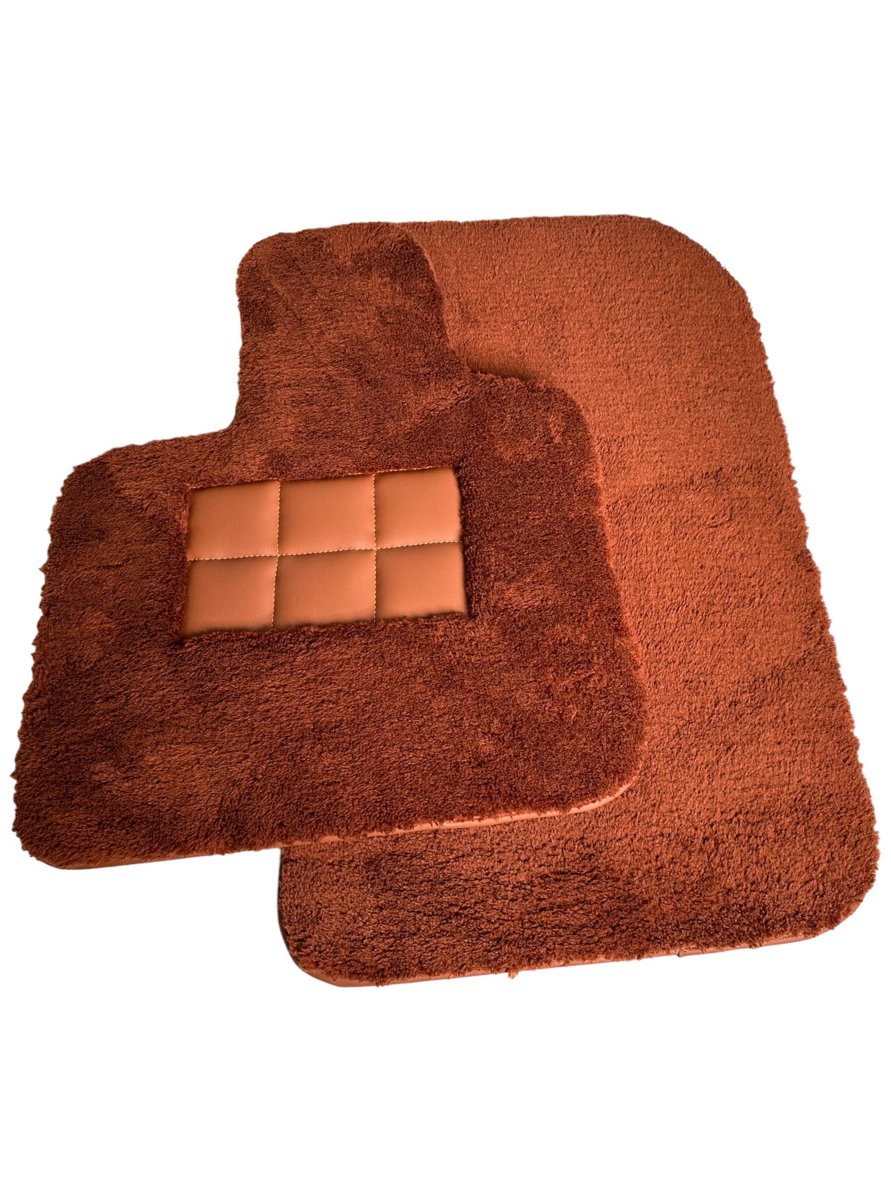 Brown Sheepskin Floor Mats For Rolls Royce Wraith 2013-2023 Er56 Design - AutoWin