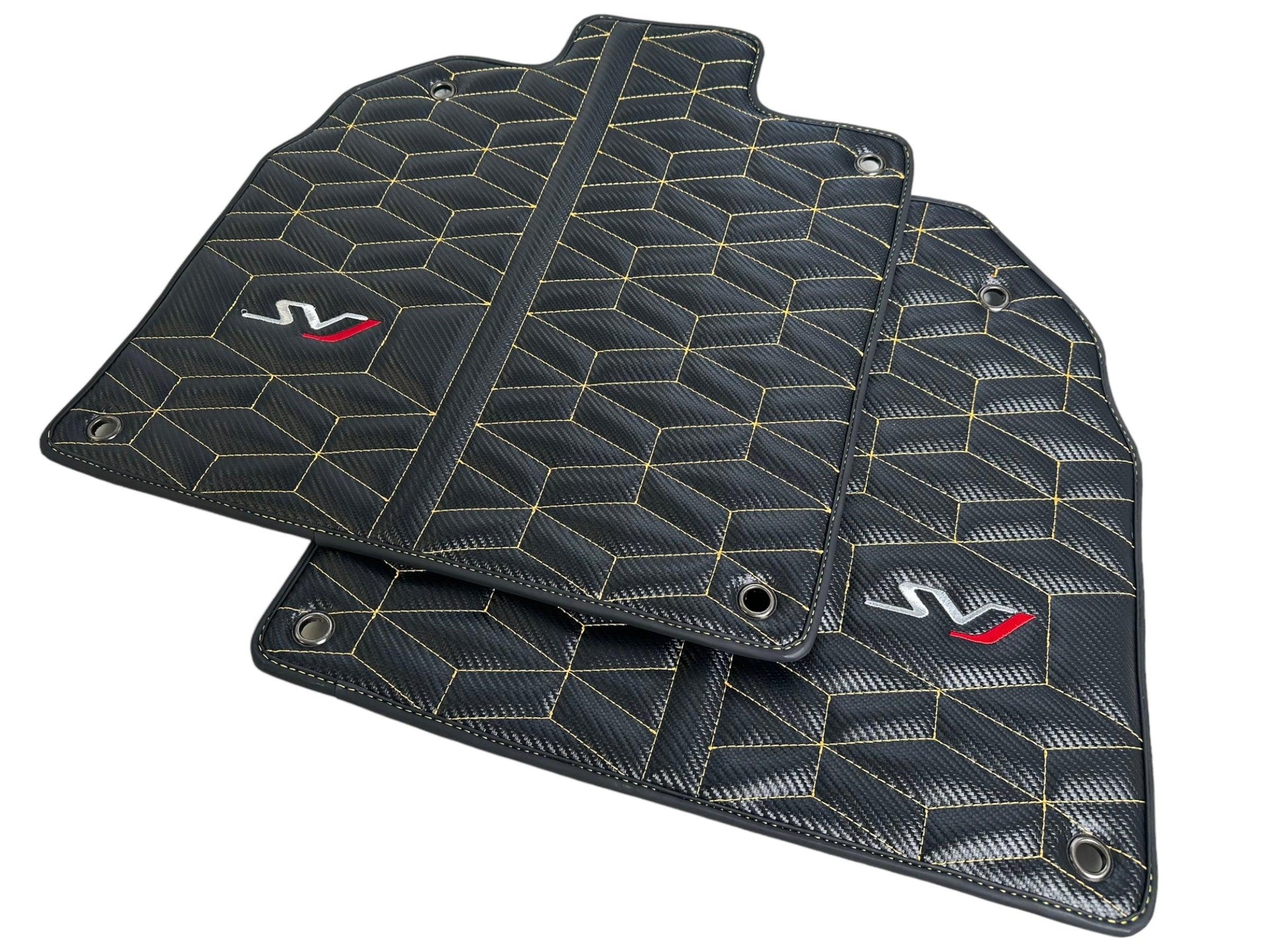 Carbon Leather Floor Mats for Lamborghini Aventador SVJ Limited Edition - AutoWin