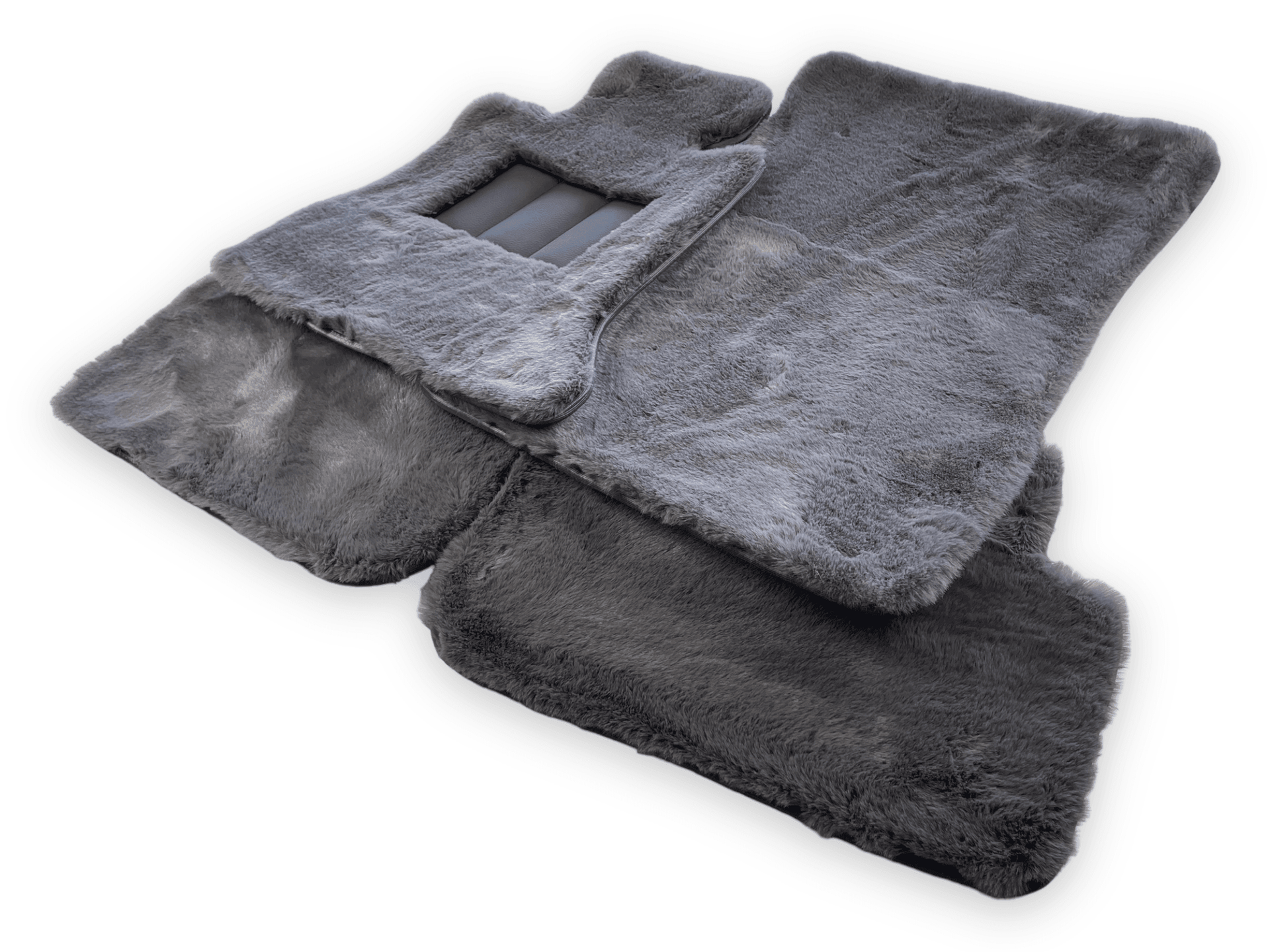 Dark Gray Sheepskin Floor Mats For Rolls Royce Phantom 2003–2016 Er56 Design Brand - AutoWin