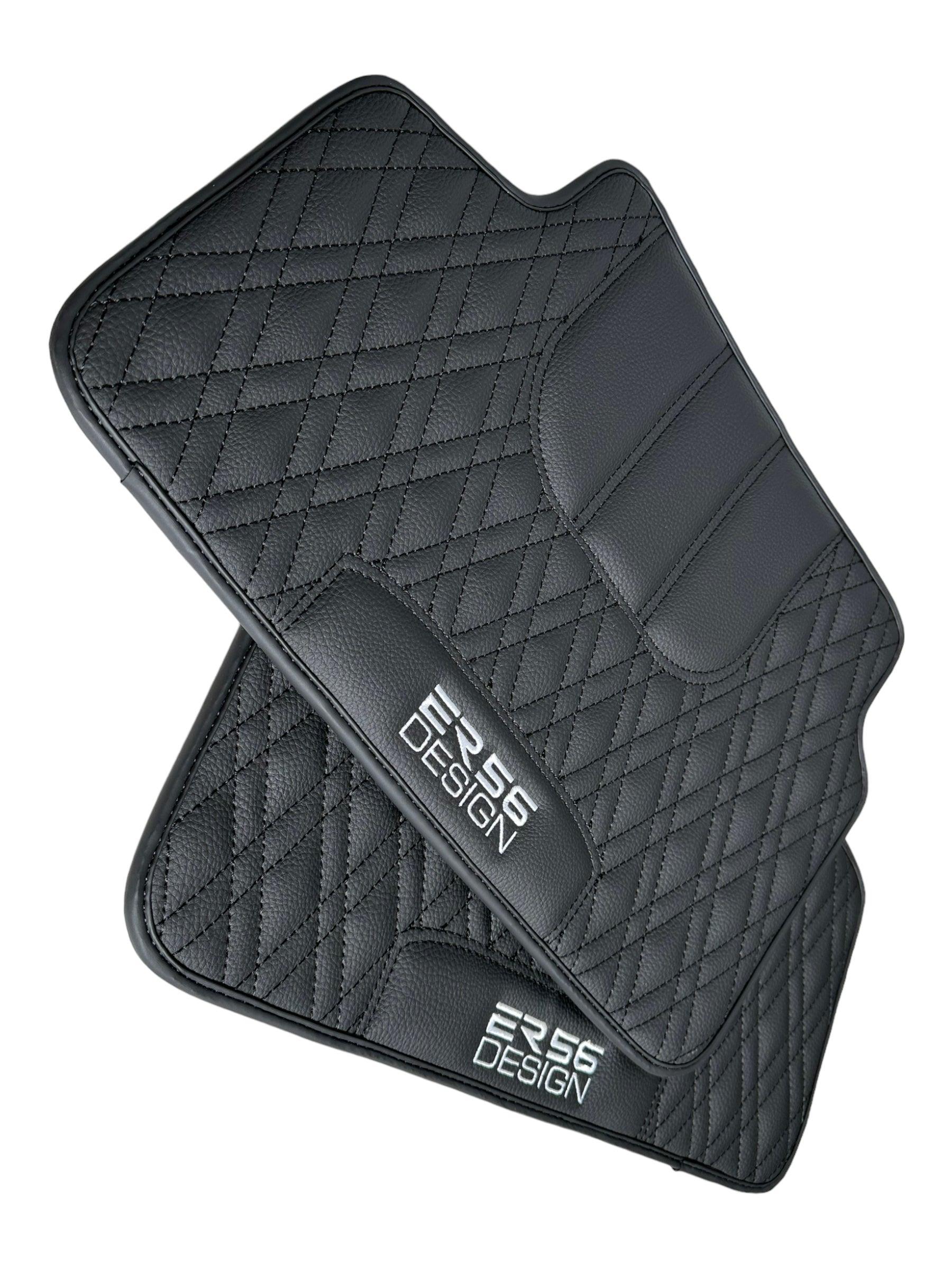 Floor Mats For BMW M3 4-door E90 Black Leather Er56 Design - AutoWin