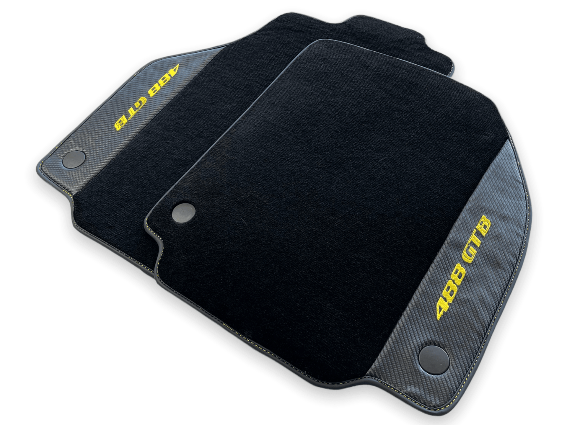 Floor Mats For Ferrari 488 GTB 2015-2022 Carpet With Carbon Fiber - AutoWin