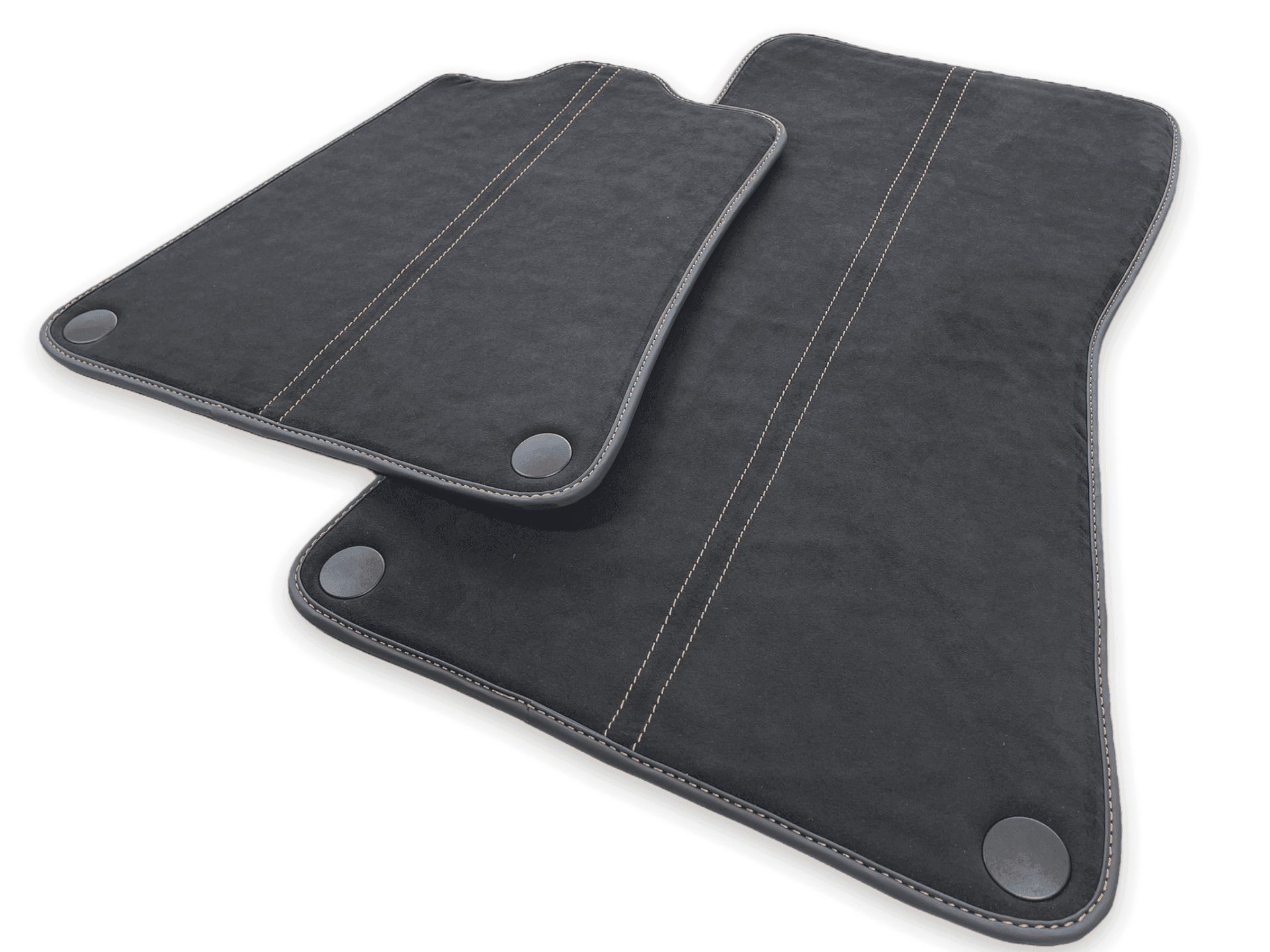 Floor Mats For McLaren 600LT (2018-2020) Alcantara Black Tailored Carpets With Orange Sewing - AutoWin