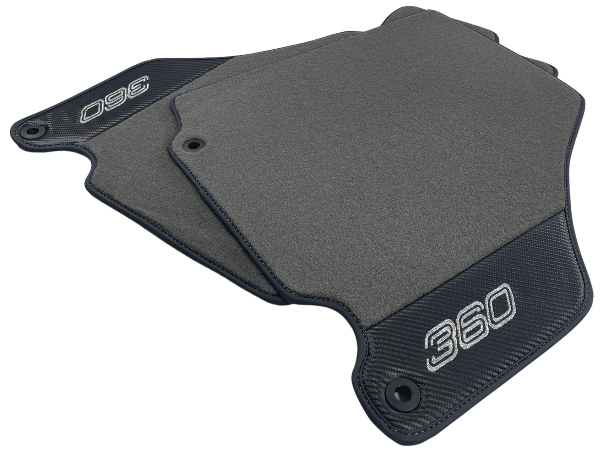 Gray Floor Mats For Ferrari 360 Modena 1999-2005 With Carbon Fiber Leather - AutoWin