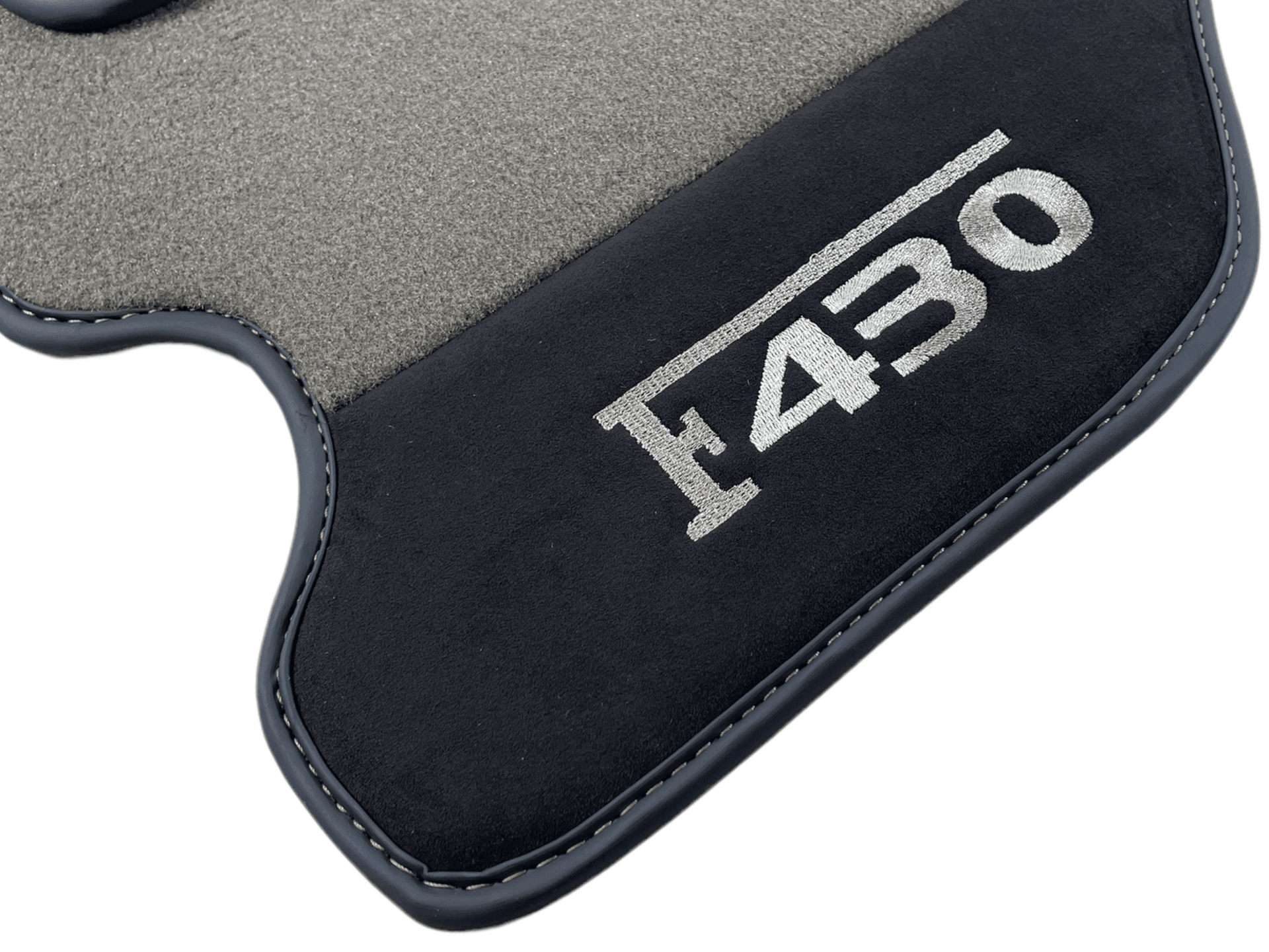 Gray Floor Mats For Ferrari F430 2004-2009 With Alcantara Leather - AutoWin